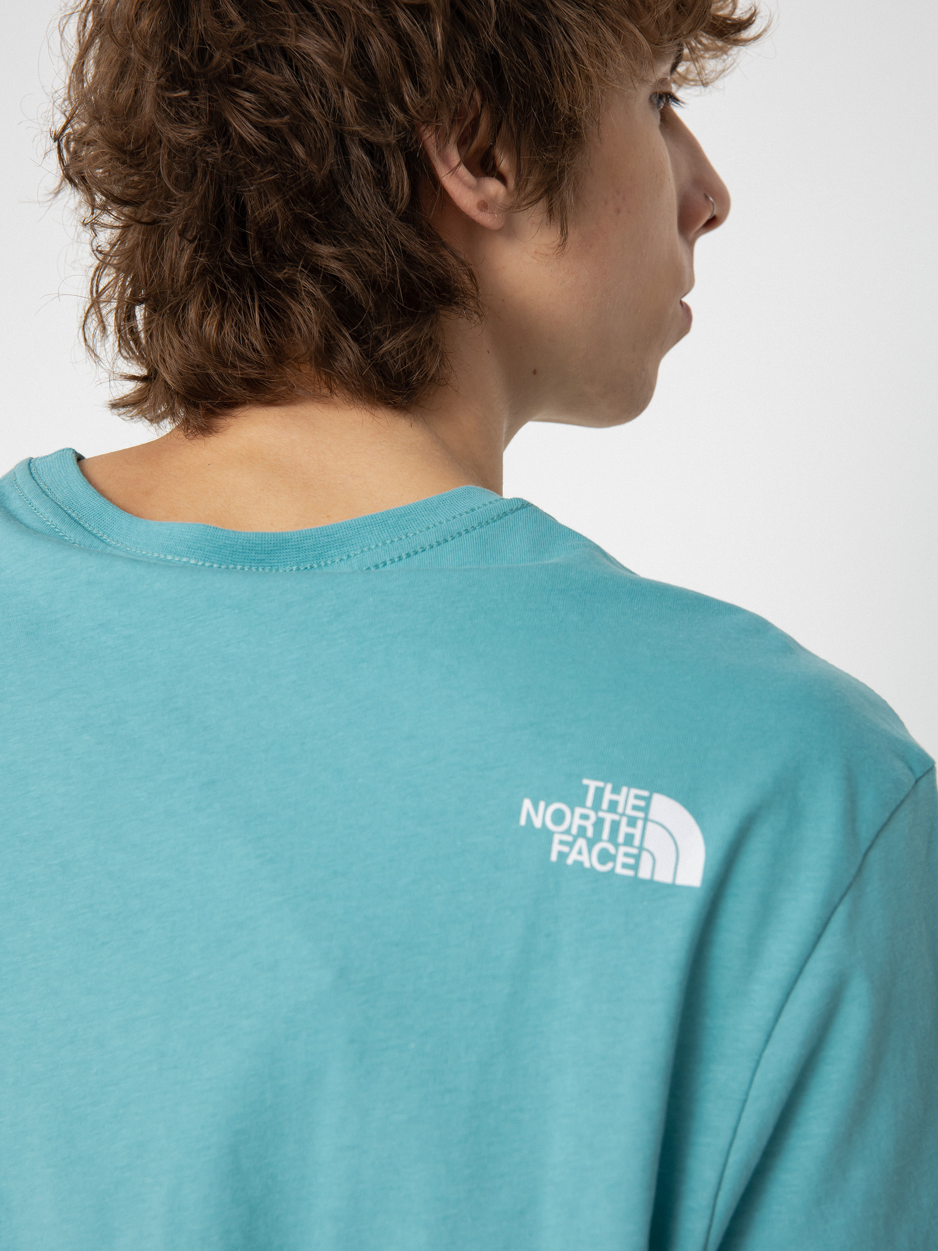 Tričko The North Face Mountain Line (reef waters/dusty coral orange)