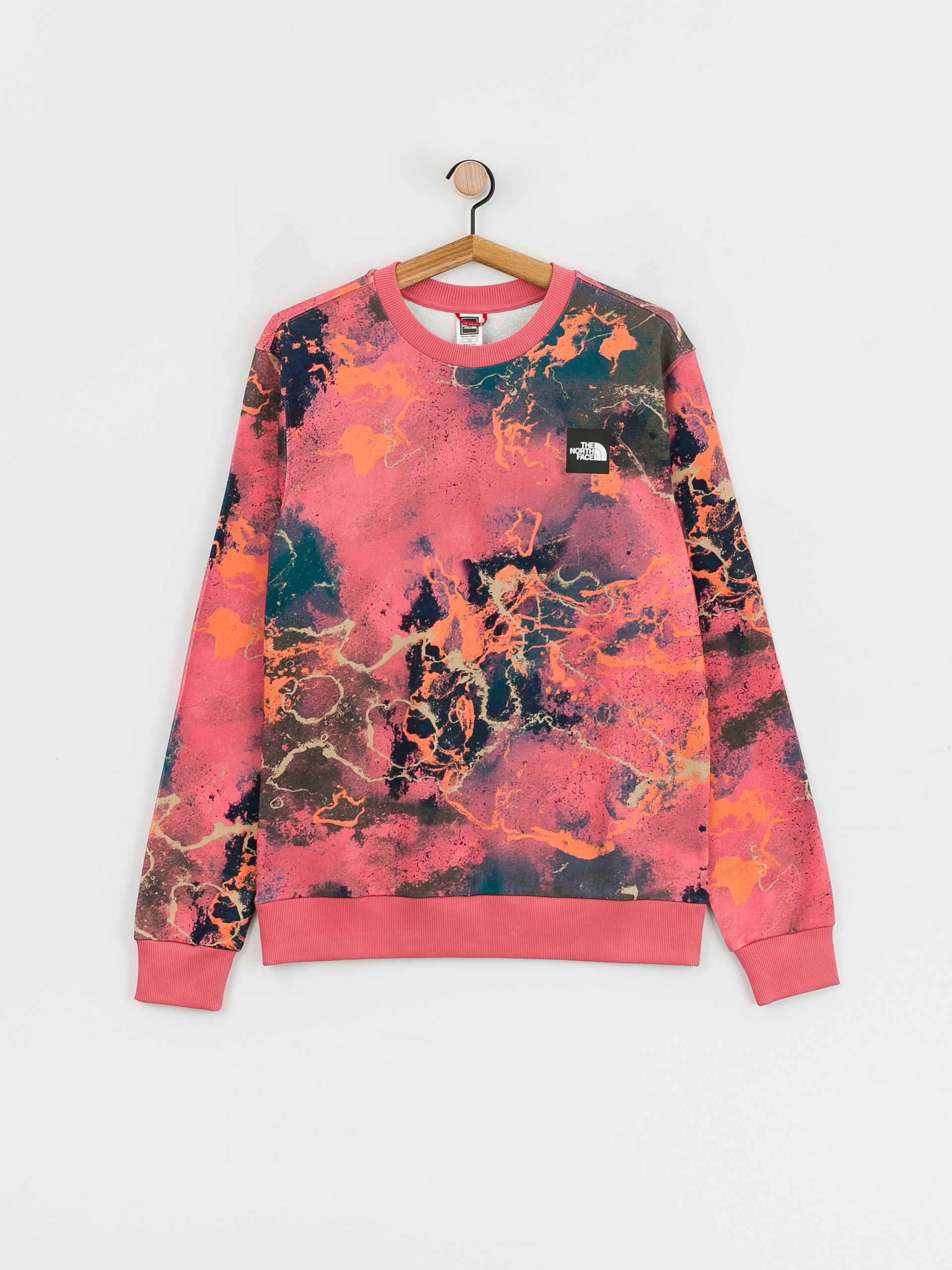 Mikina s kapucí The North Face Summer Logo Crew (cosmo pink tnf distort print)