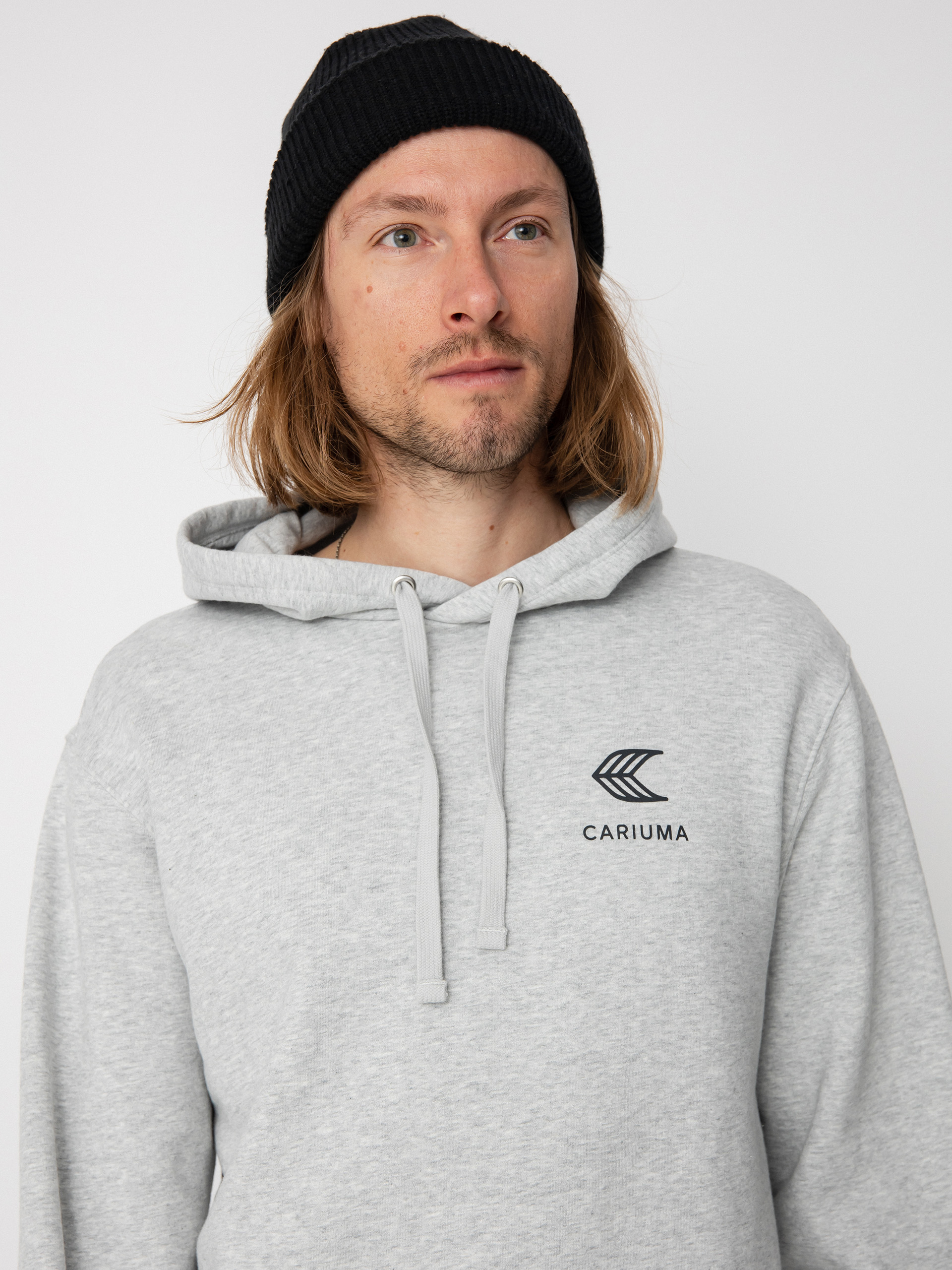 Mikina s kapucí Cariuma Logo HD (melange grey)