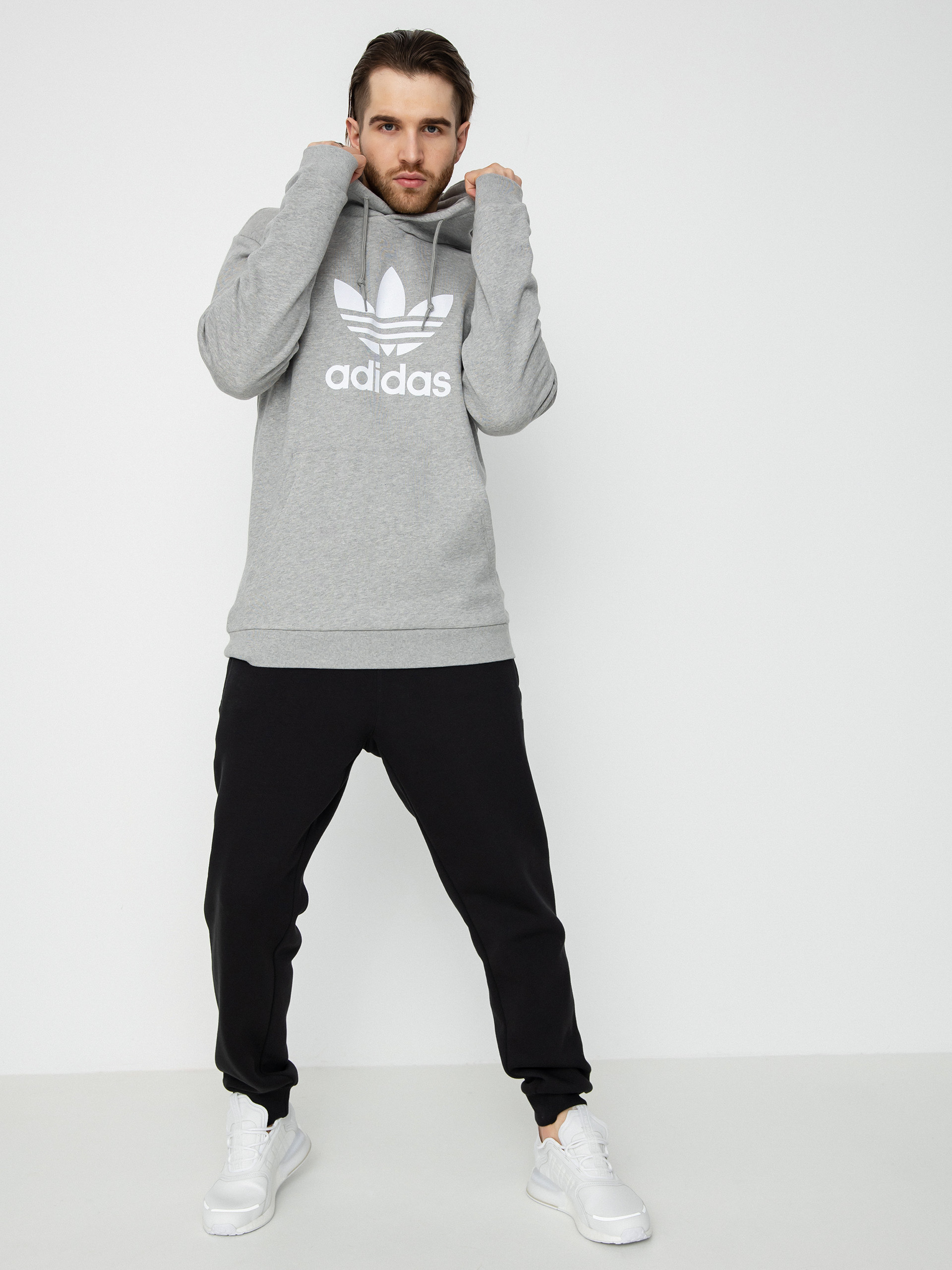 Mikina s kapucí adidas Originals Trefoil HD (mgreyh)