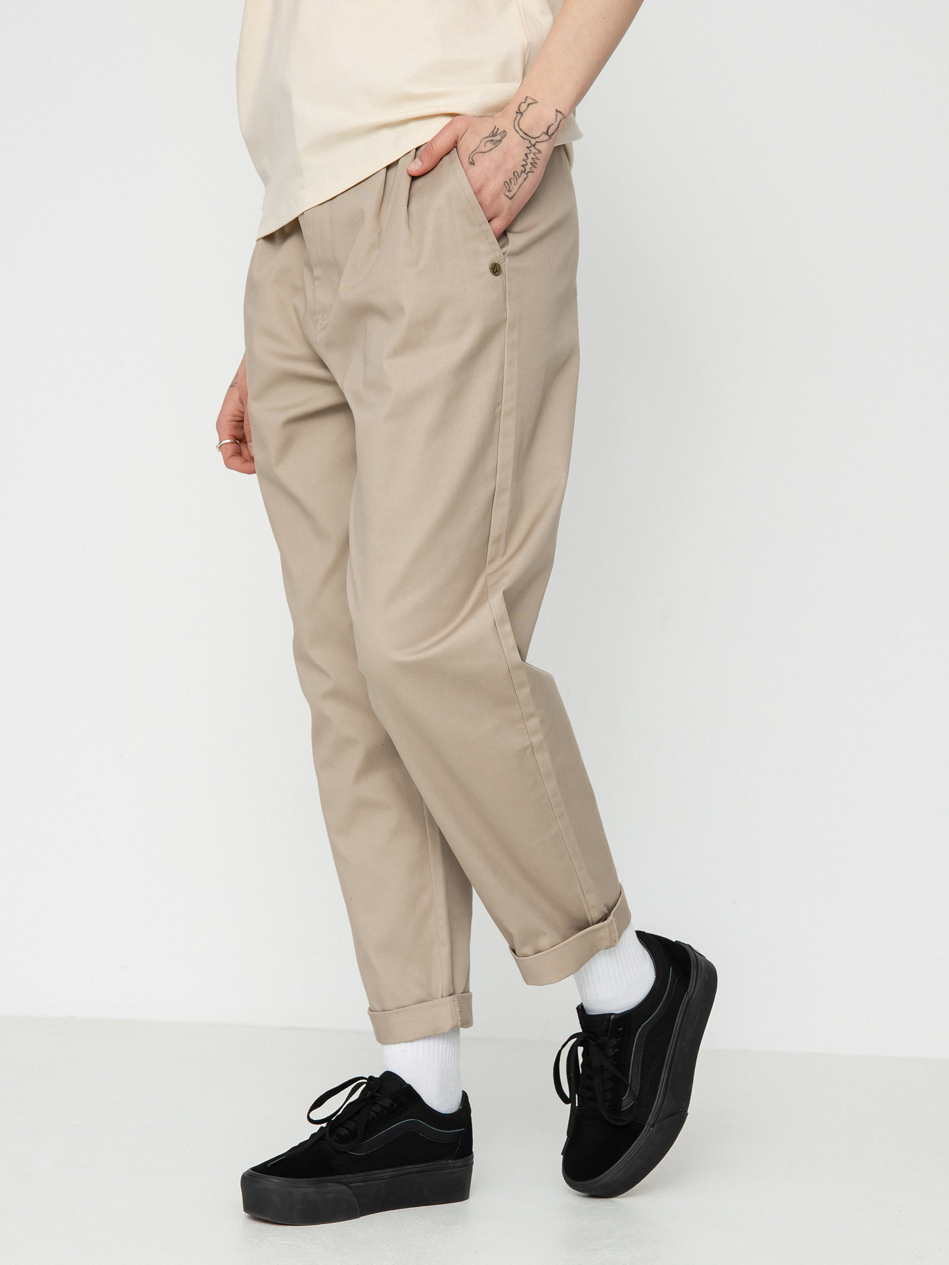 Kalhoty Volcom Frochickie Wmn (taupe)