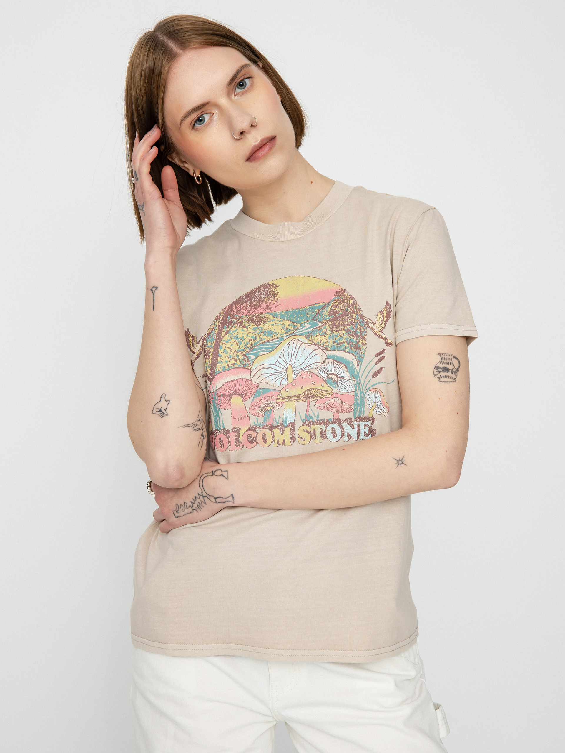 Tričko Volcom F2Y Lock It Up Wmn (taupe)