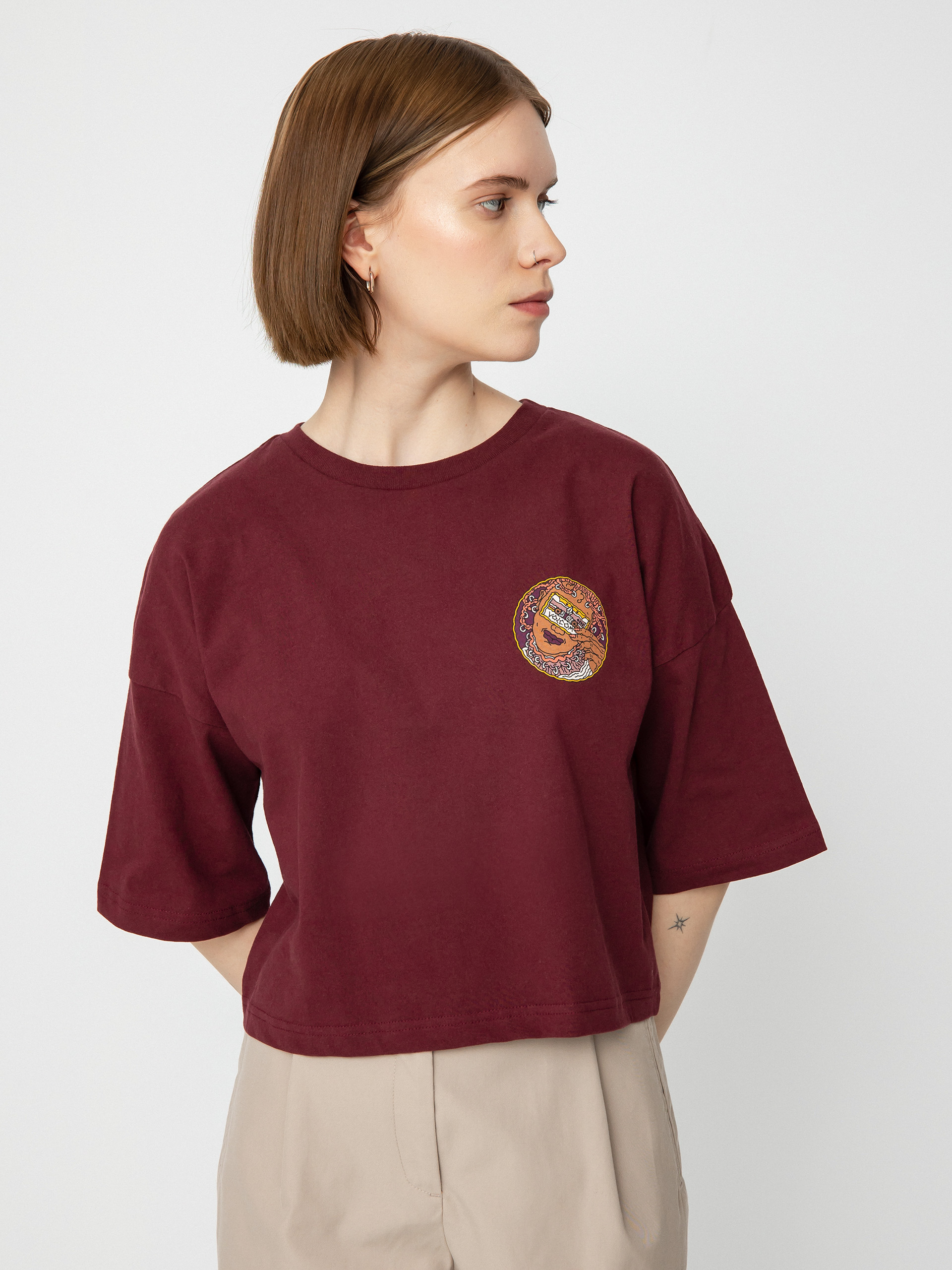 Tričko Volcom Drumstone Wmn (burgundy)