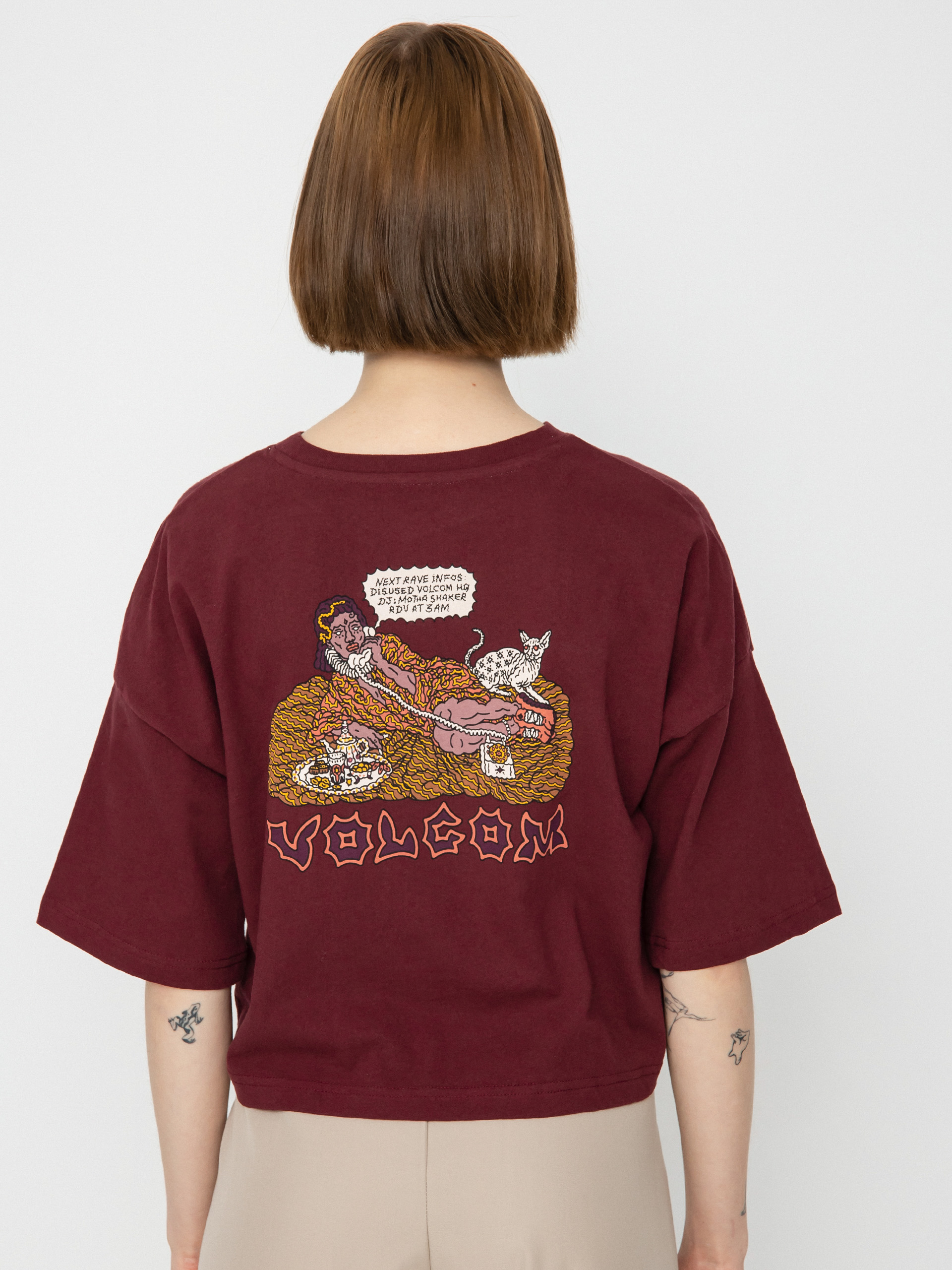 Tričko Volcom Drumstone Wmn (burgundy)