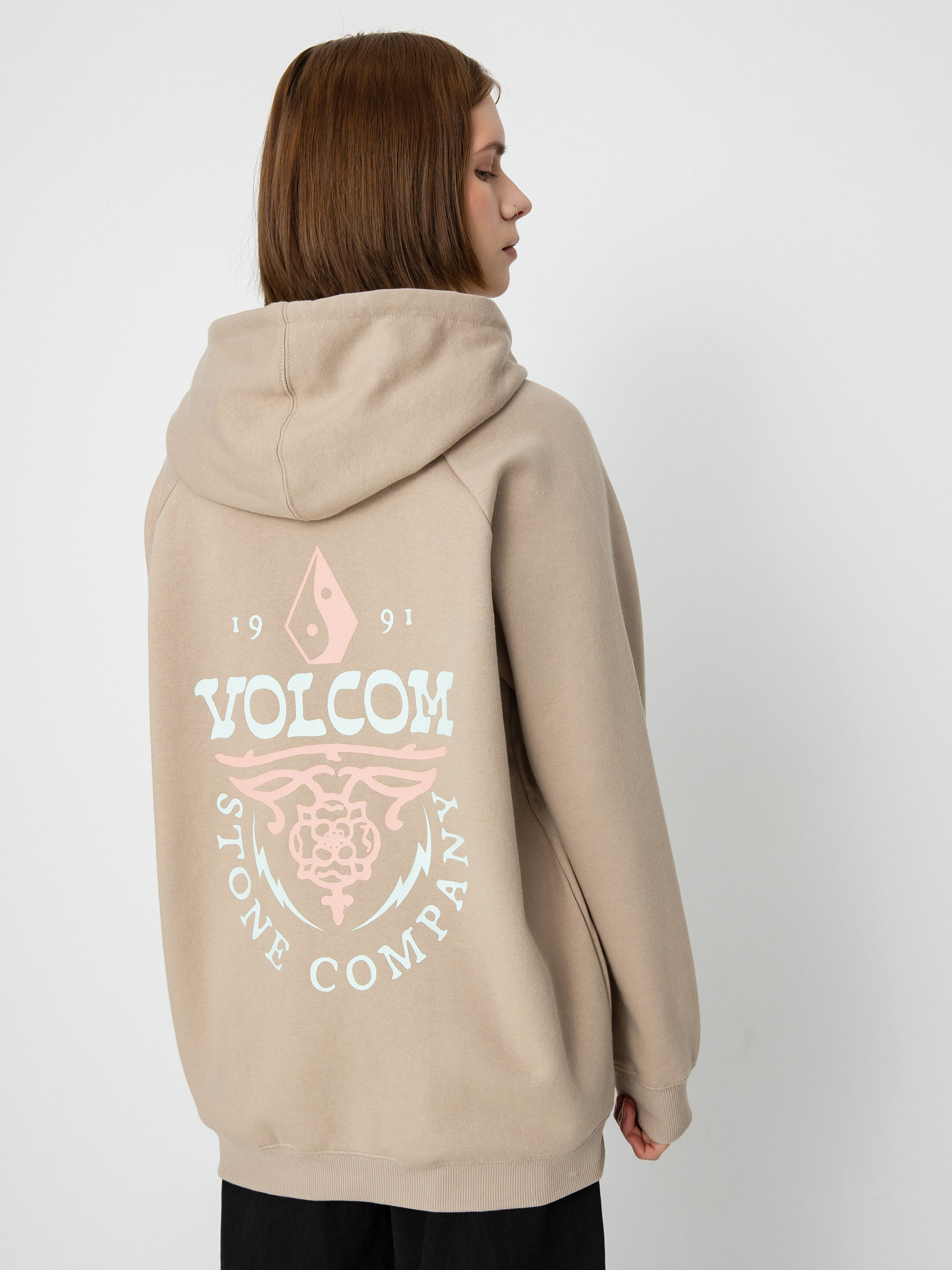 Mikina s kapucí Volcom Truly Stoked Bf HD Wmn (taupe)