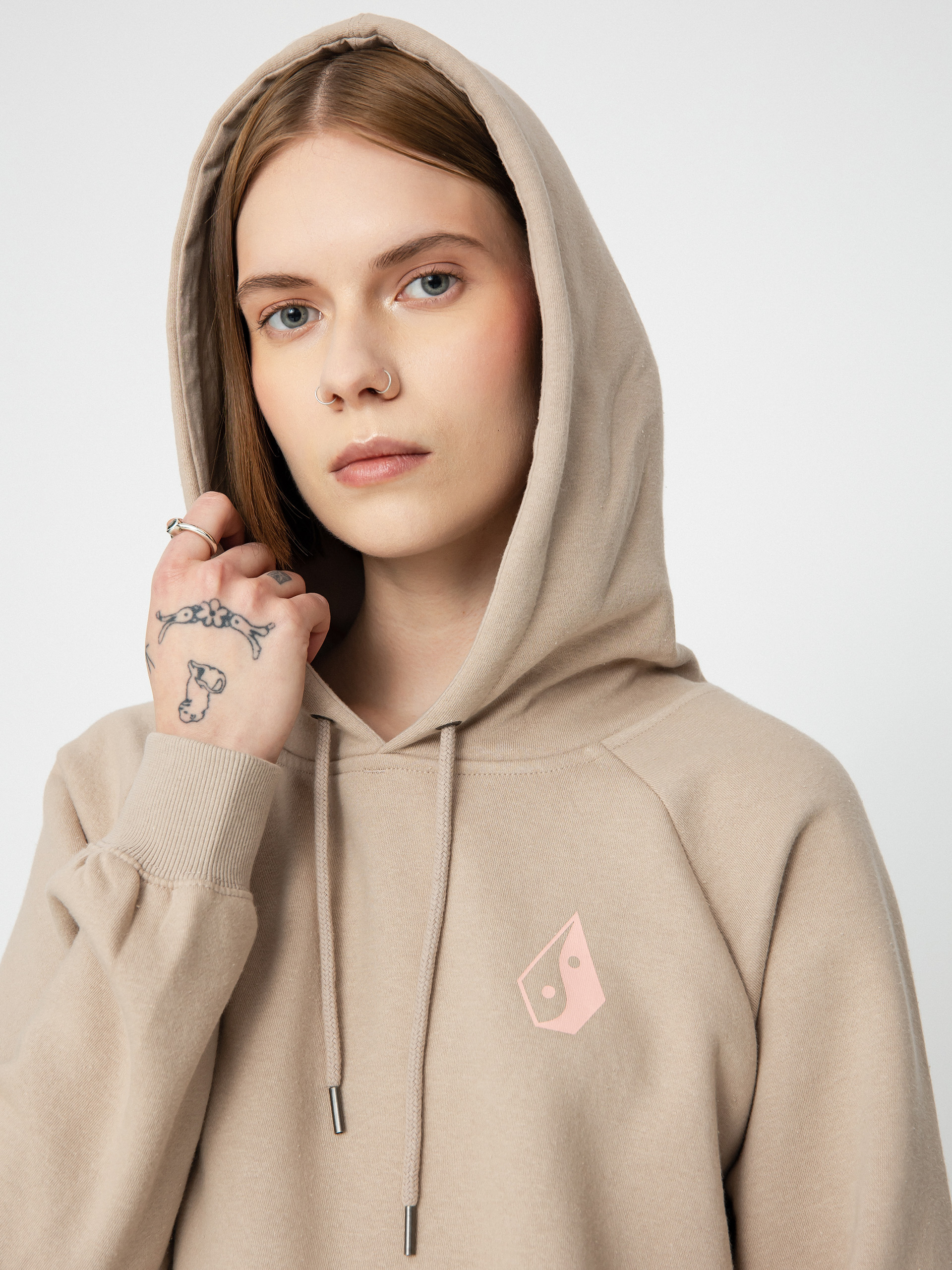 Mikina s kapucí Volcom Truly Stoked Bf HD Wmn (taupe)