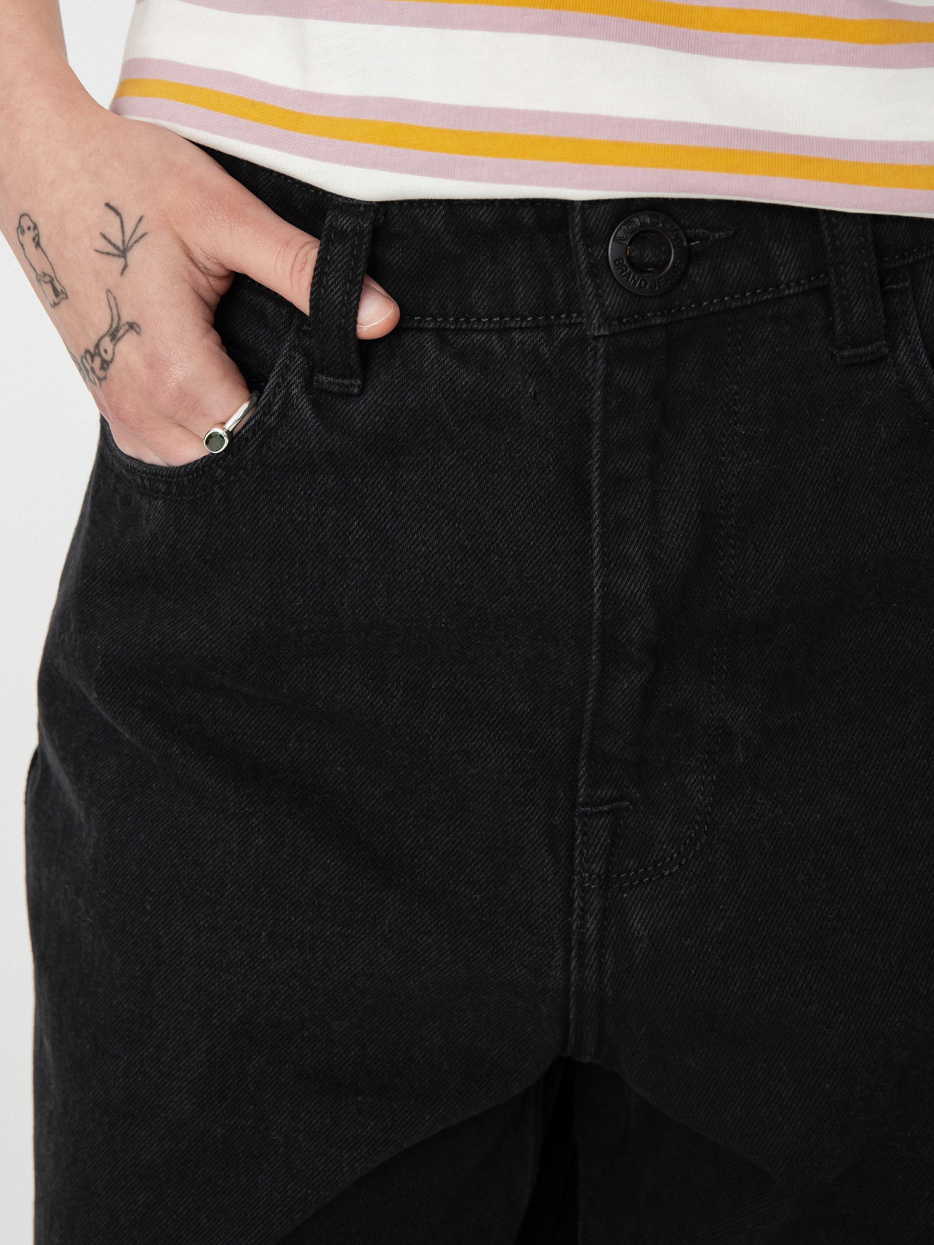 Kalhoty Volcom Weellow Denim Wmn (black)