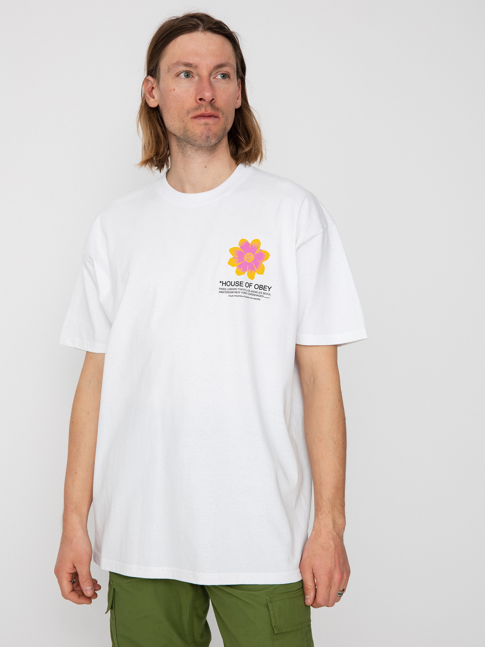 Tričko OBEY House Of Obey Flower (white)