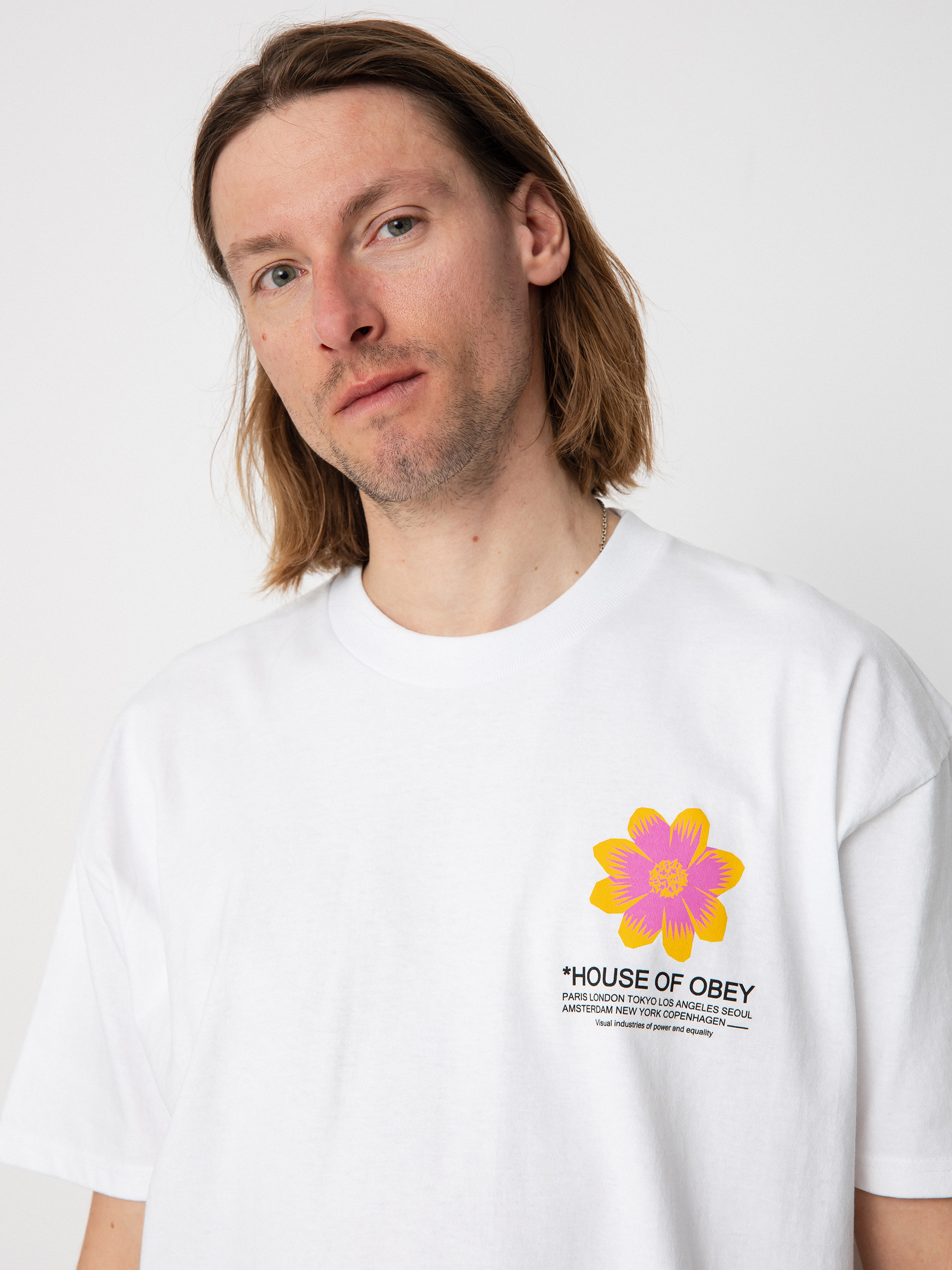 Tričko OBEY House Of Obey Flower (white)