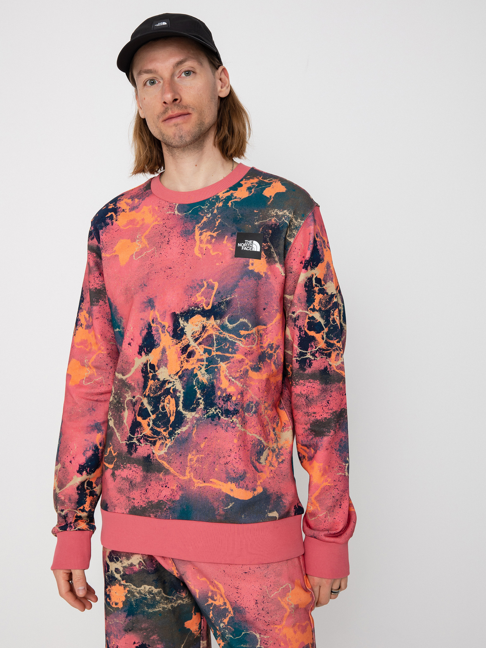 Mikina s kapucí The North Face Summer Logo Crew (cosmo pink tnf distort print)