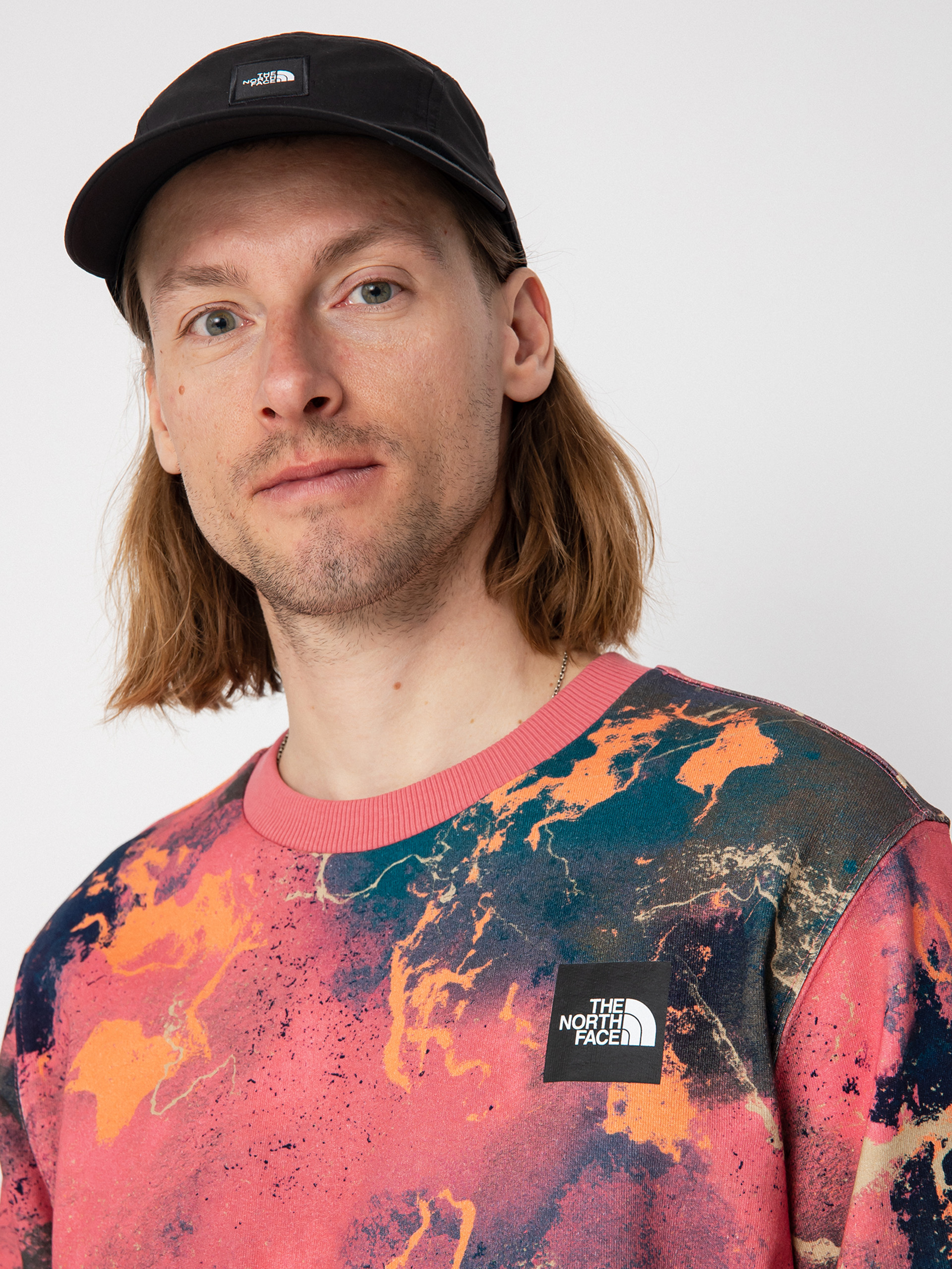 Mikina s kapucí The North Face Summer Logo Crew (cosmo pink tnf distort print)