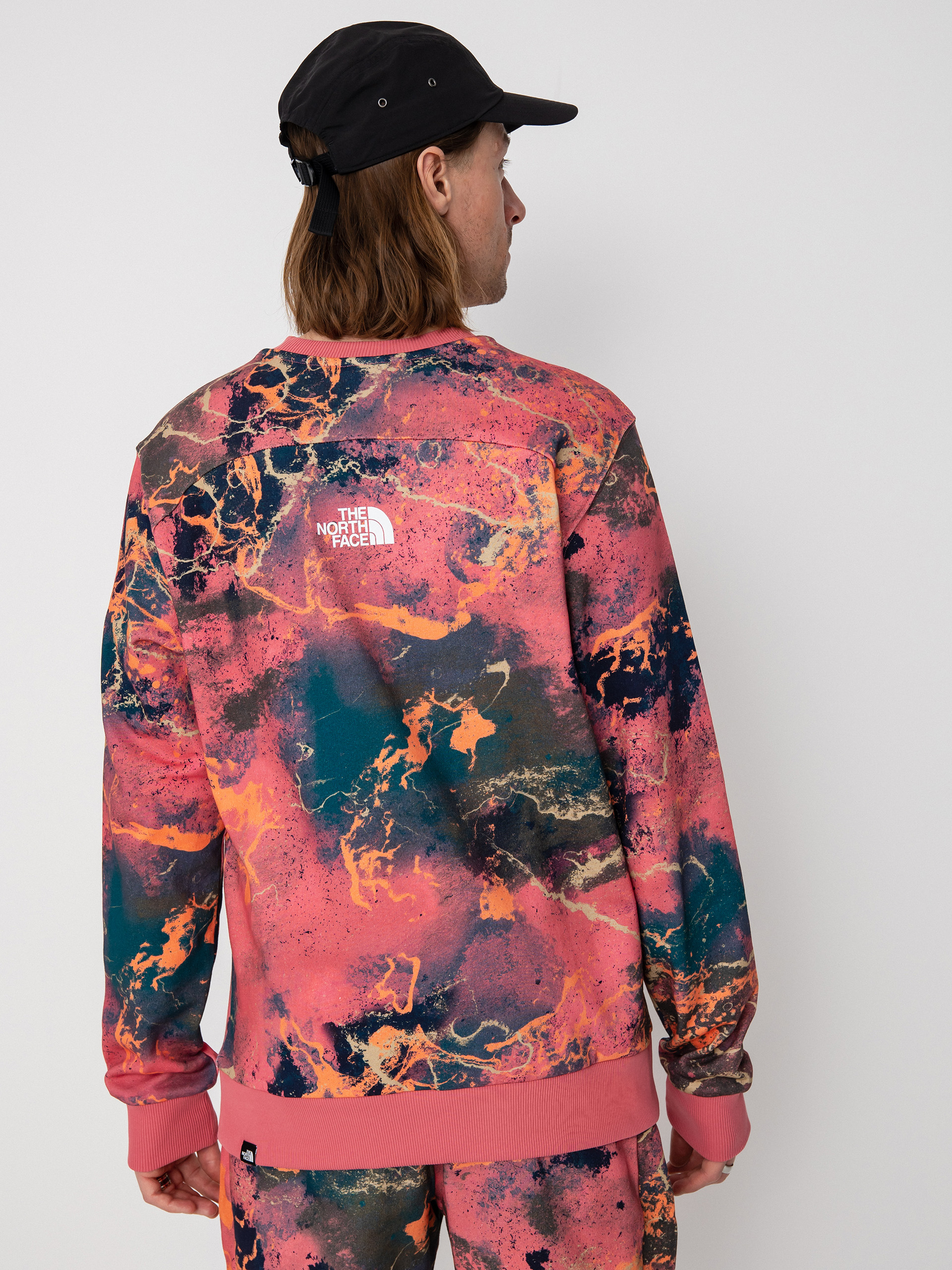 Mikina s kapucí The North Face Summer Logo Crew (cosmo pink tnf distort print)