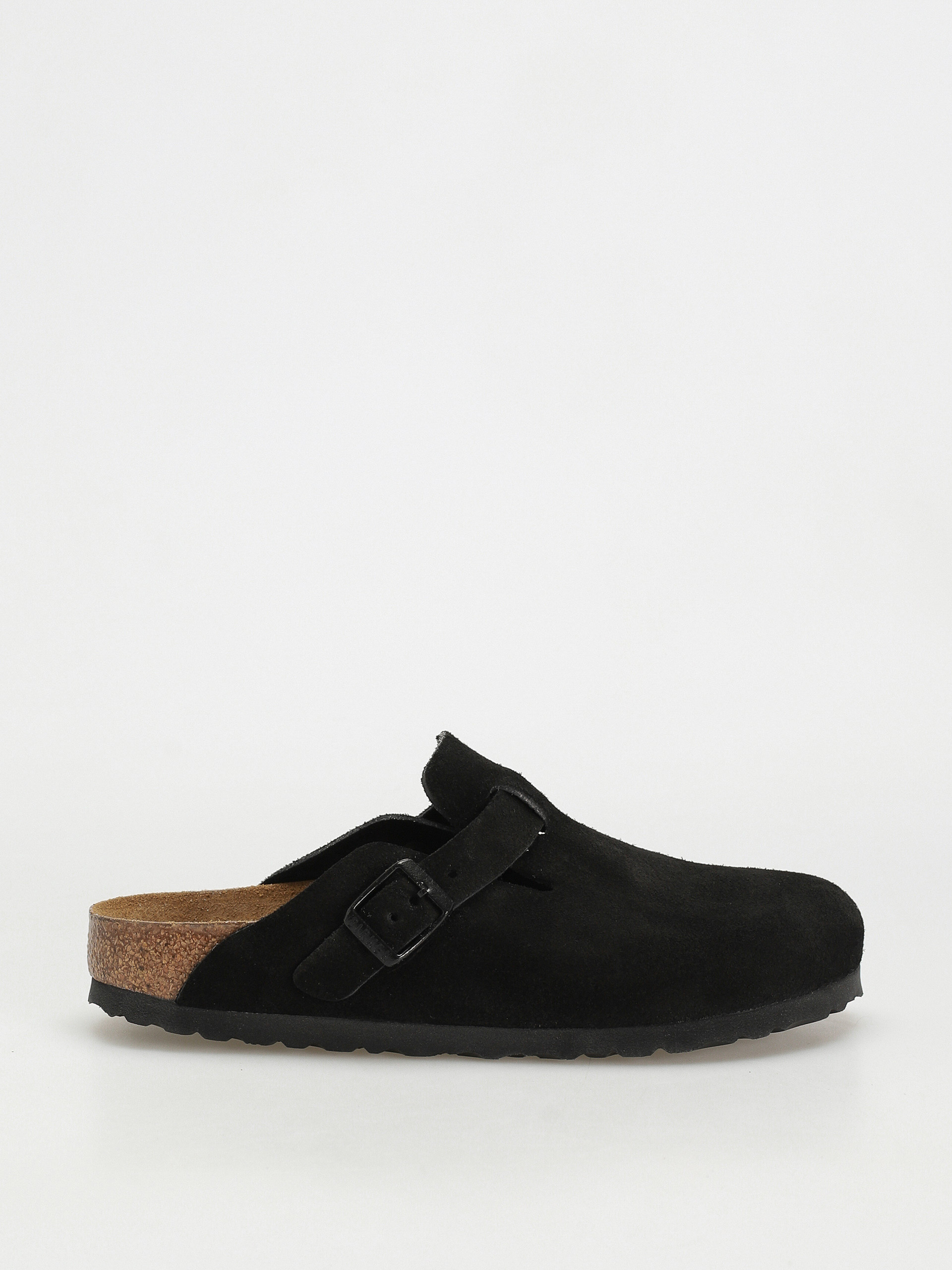 Plážovky Birkenstock Boston Suede Narrow Wmn (black)