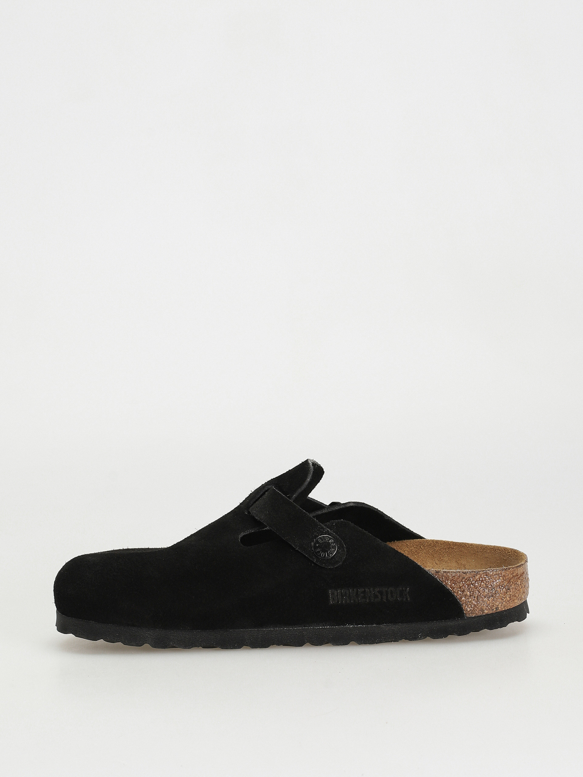Plážovky Birkenstock Boston Suede Narrow Wmn (black)