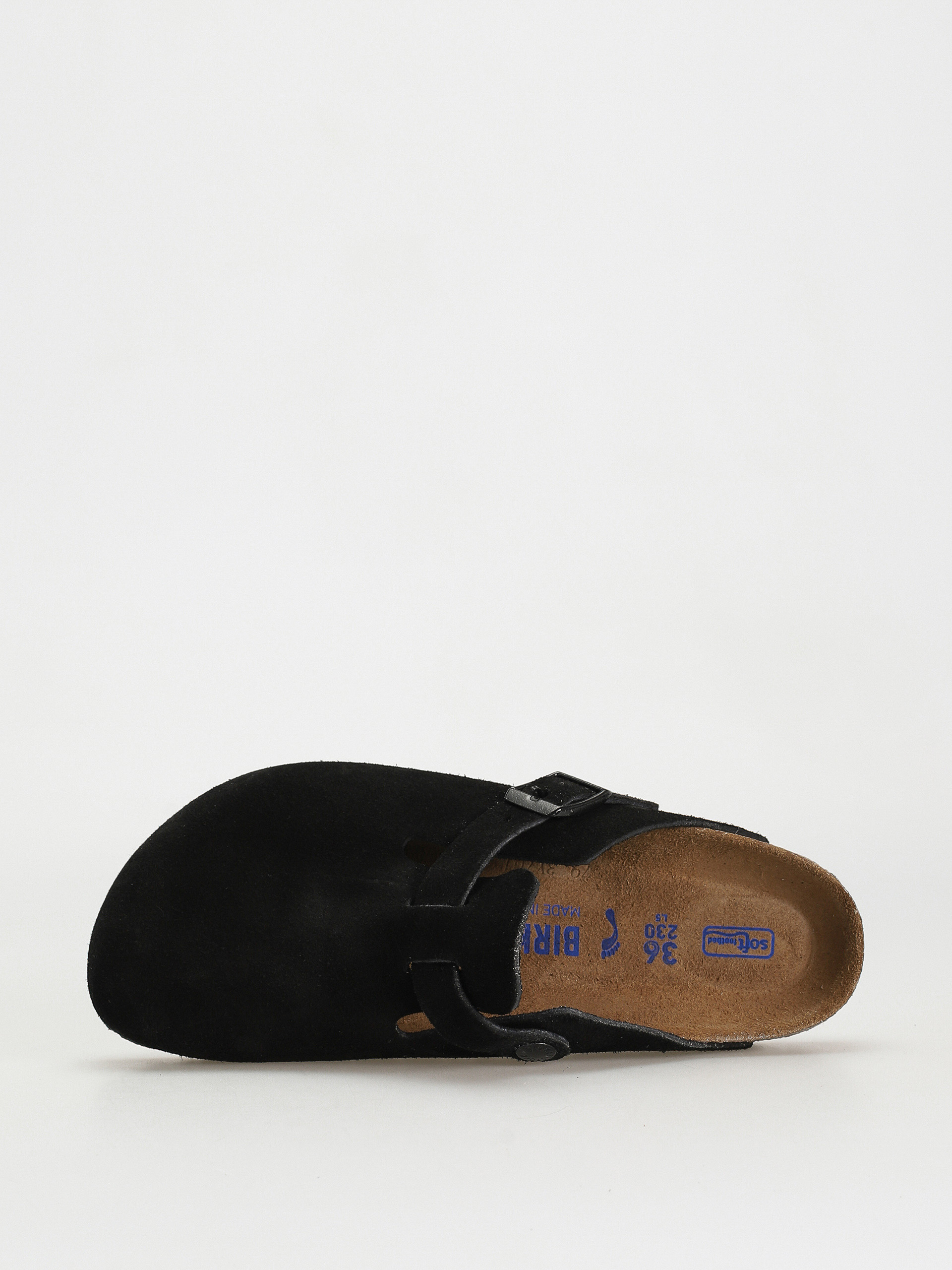 Plážovky Birkenstock Boston Suede Narrow Wmn (black)
