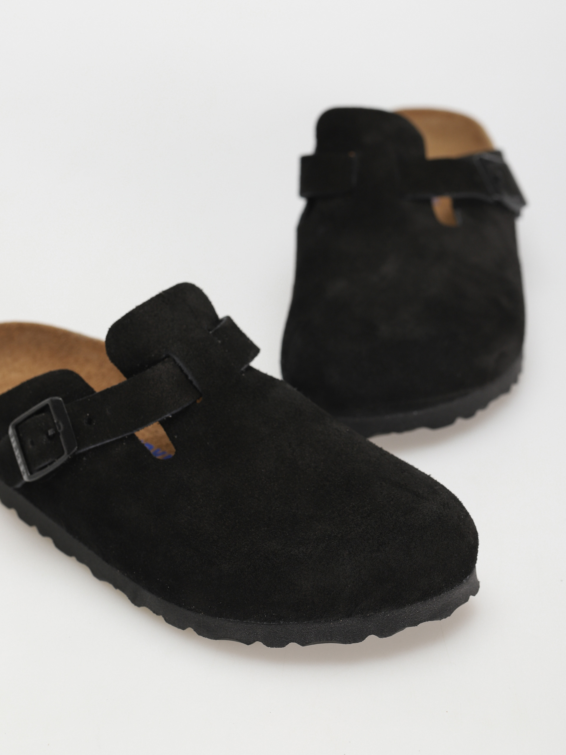 Plážovky Birkenstock Boston Suede Narrow Wmn (black)