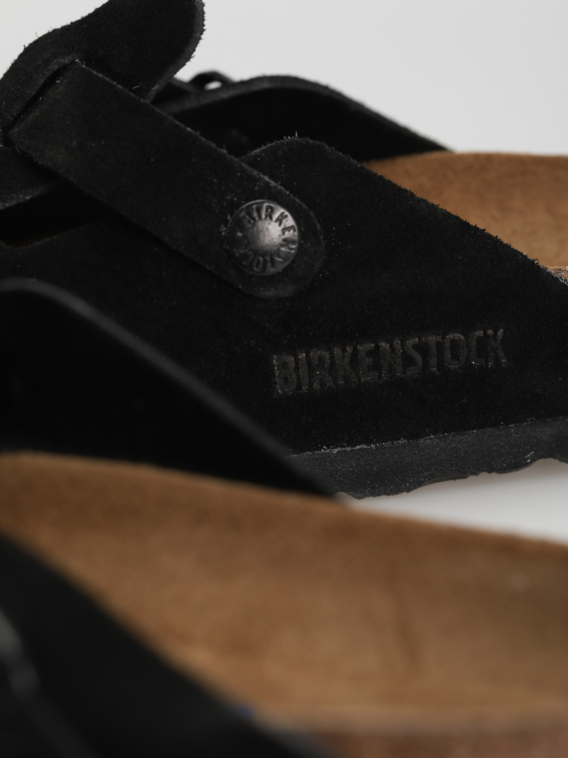 Plážovky Birkenstock Boston Suede Narrow Wmn (black)