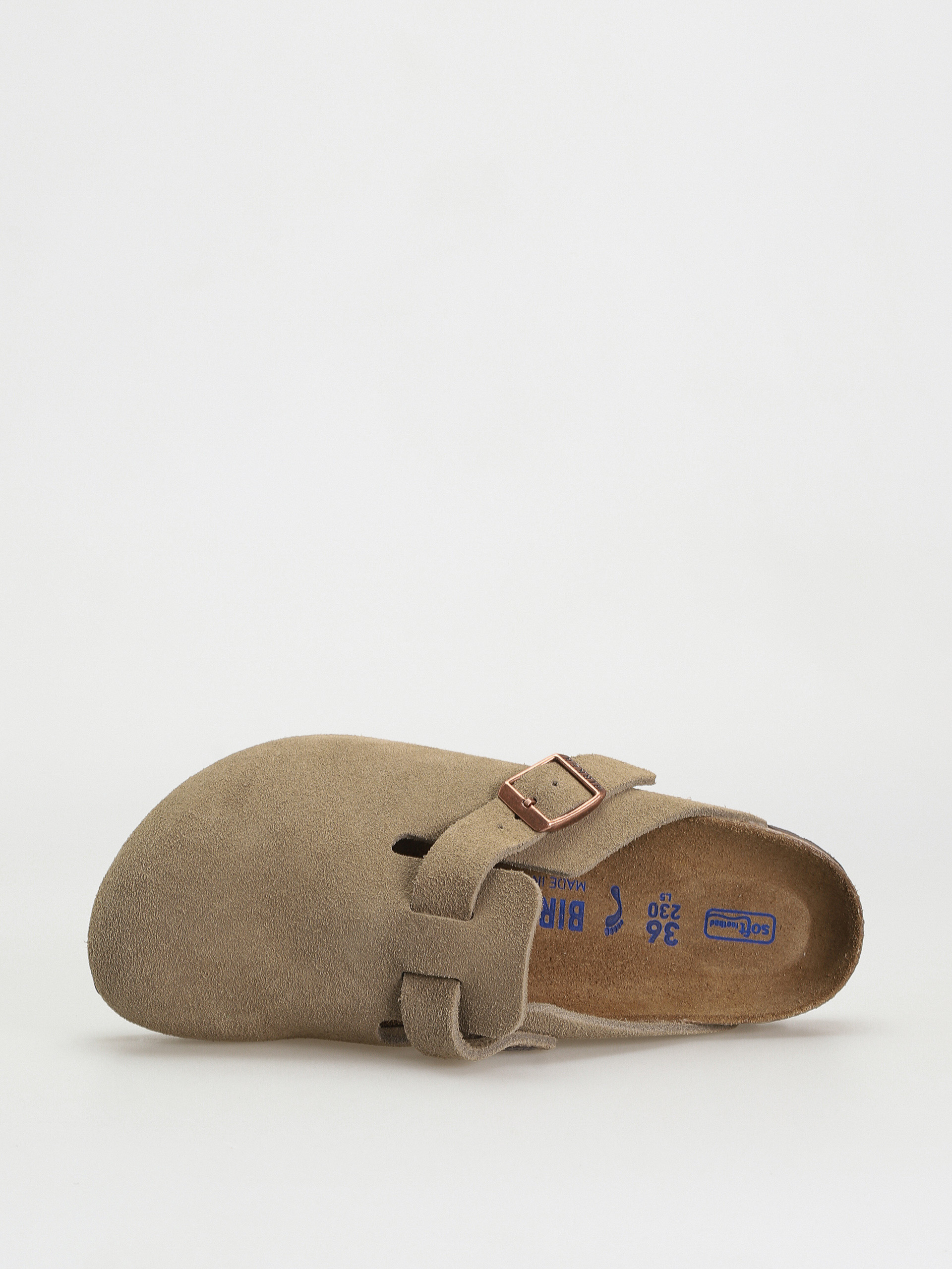 Plážovky Birkenstock Boston SFB Suede Narrow Wmn (taupe)