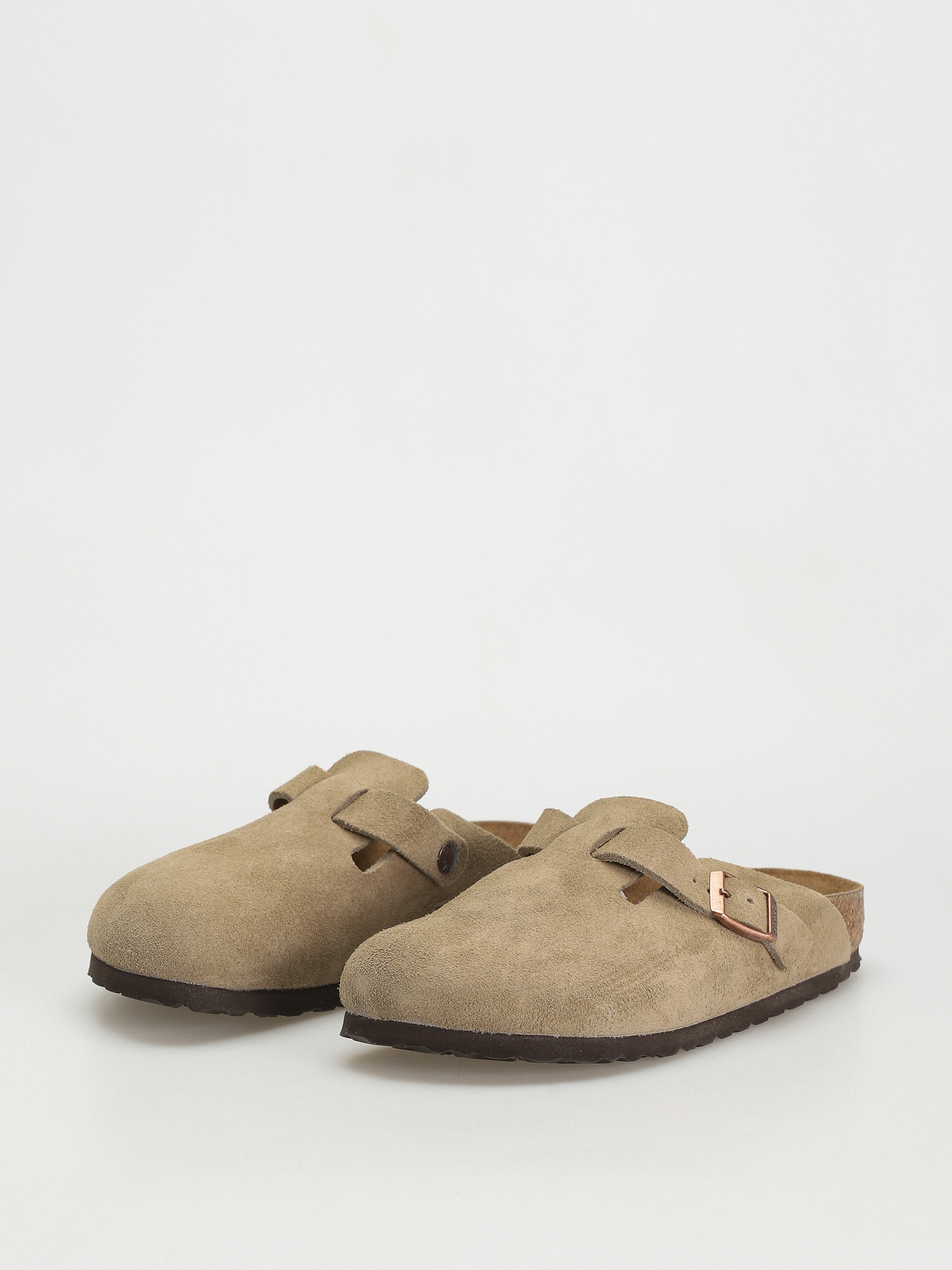 Plážovky Birkenstock Boston SFB Suede Narrow Wmn (taupe)