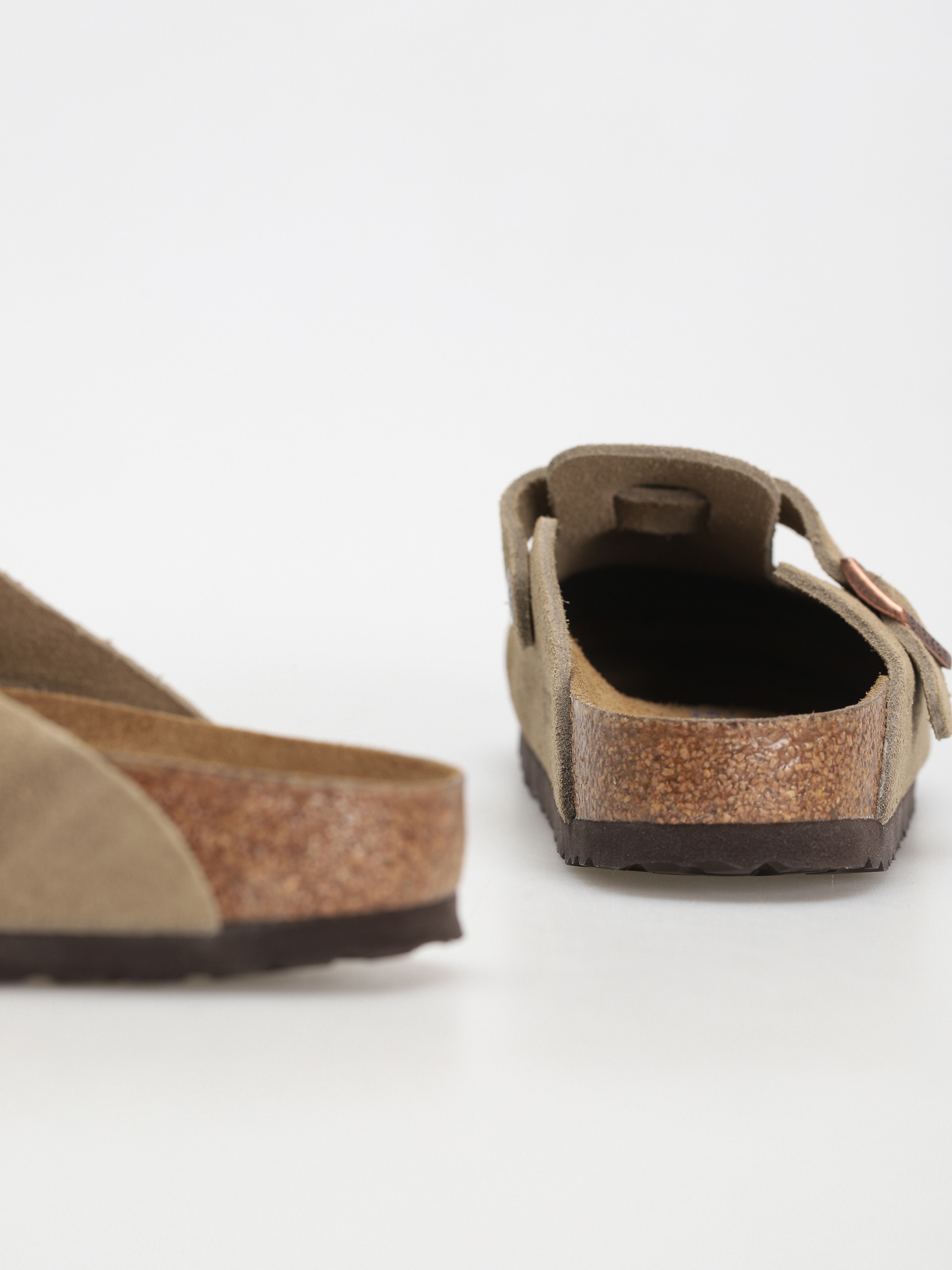 Plážovky Birkenstock Boston Soft Footbed Suede Leather Narrow (taupe)