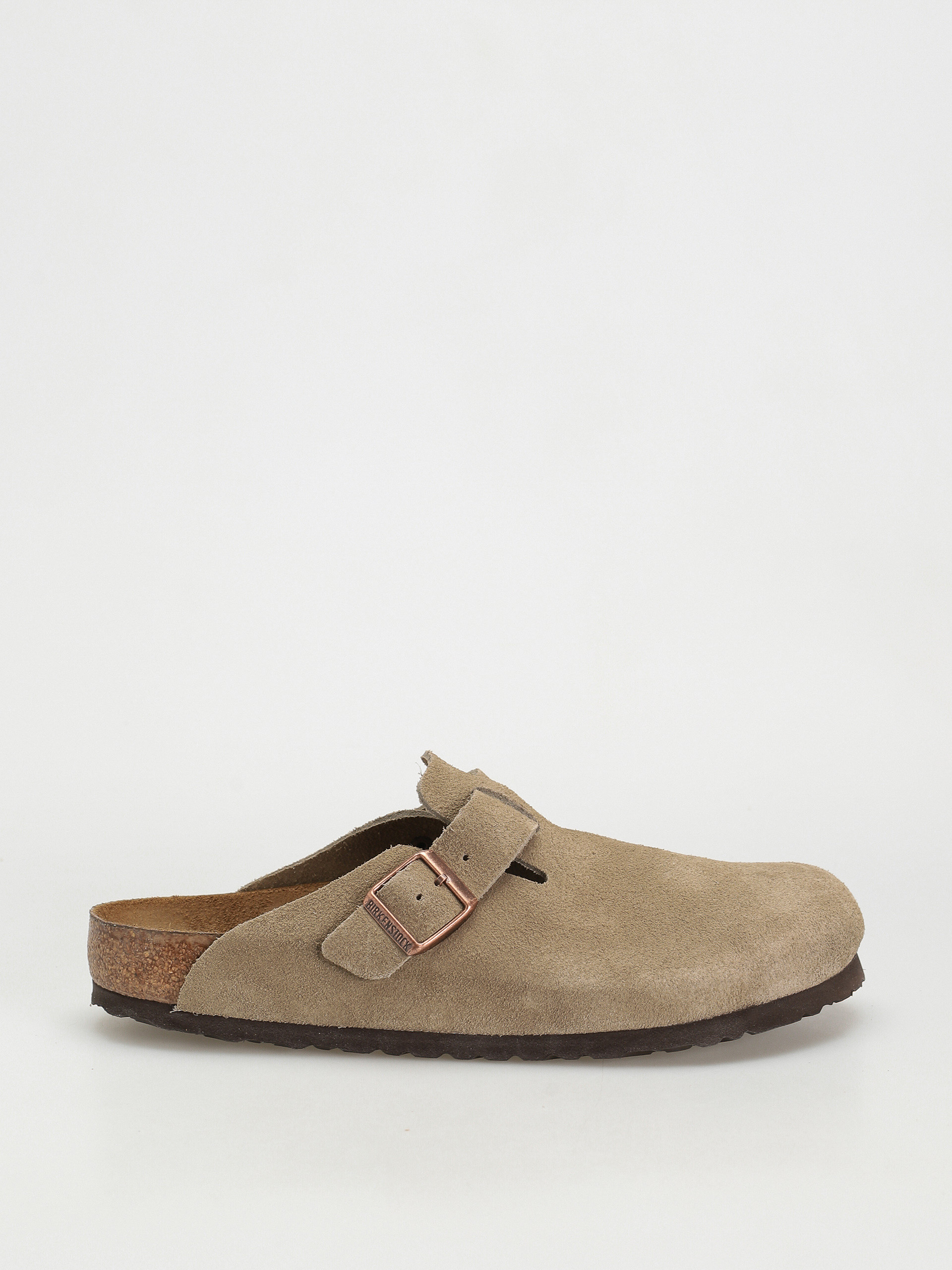Plážovky Birkenstock Boston Suede Regular (taupe)