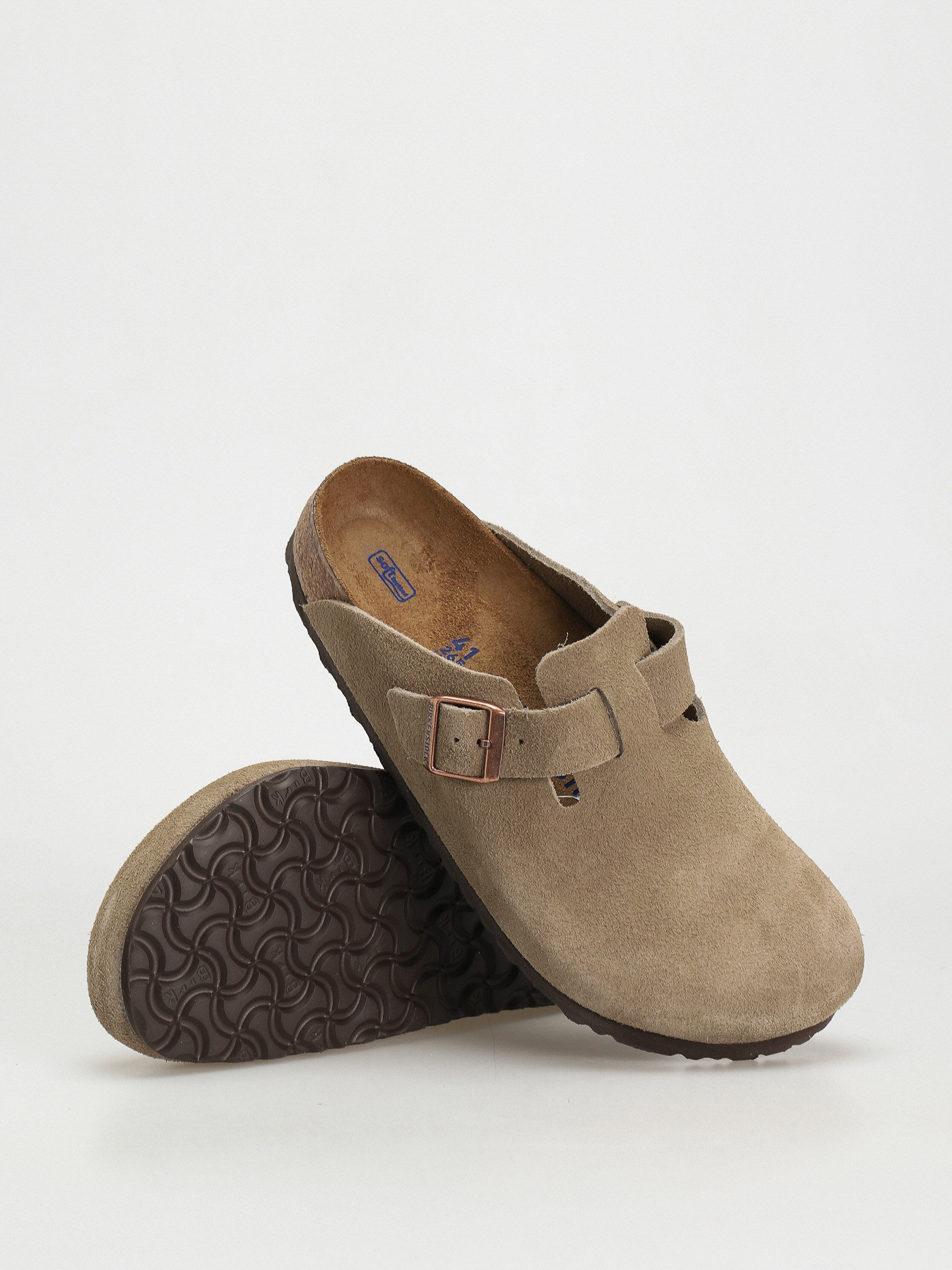 Plážovky Birkenstock Boston Suede Regular (taupe)