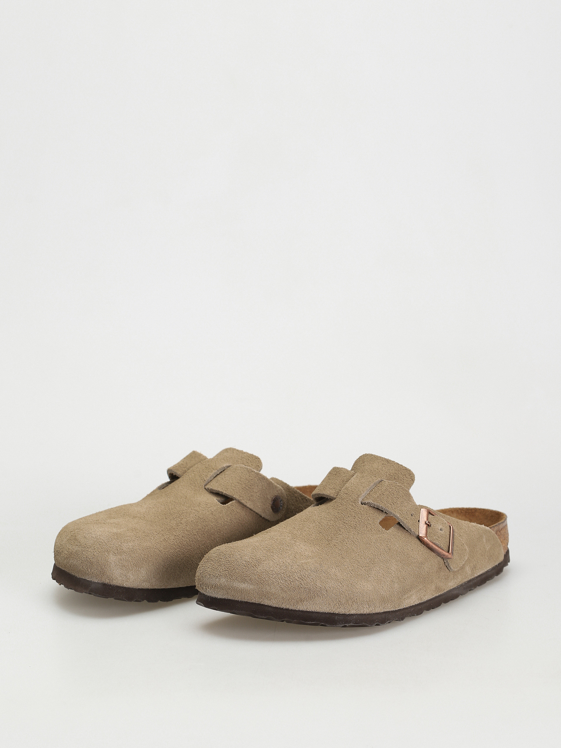 Plážovky Birkenstock Boston Suede Regular (taupe)