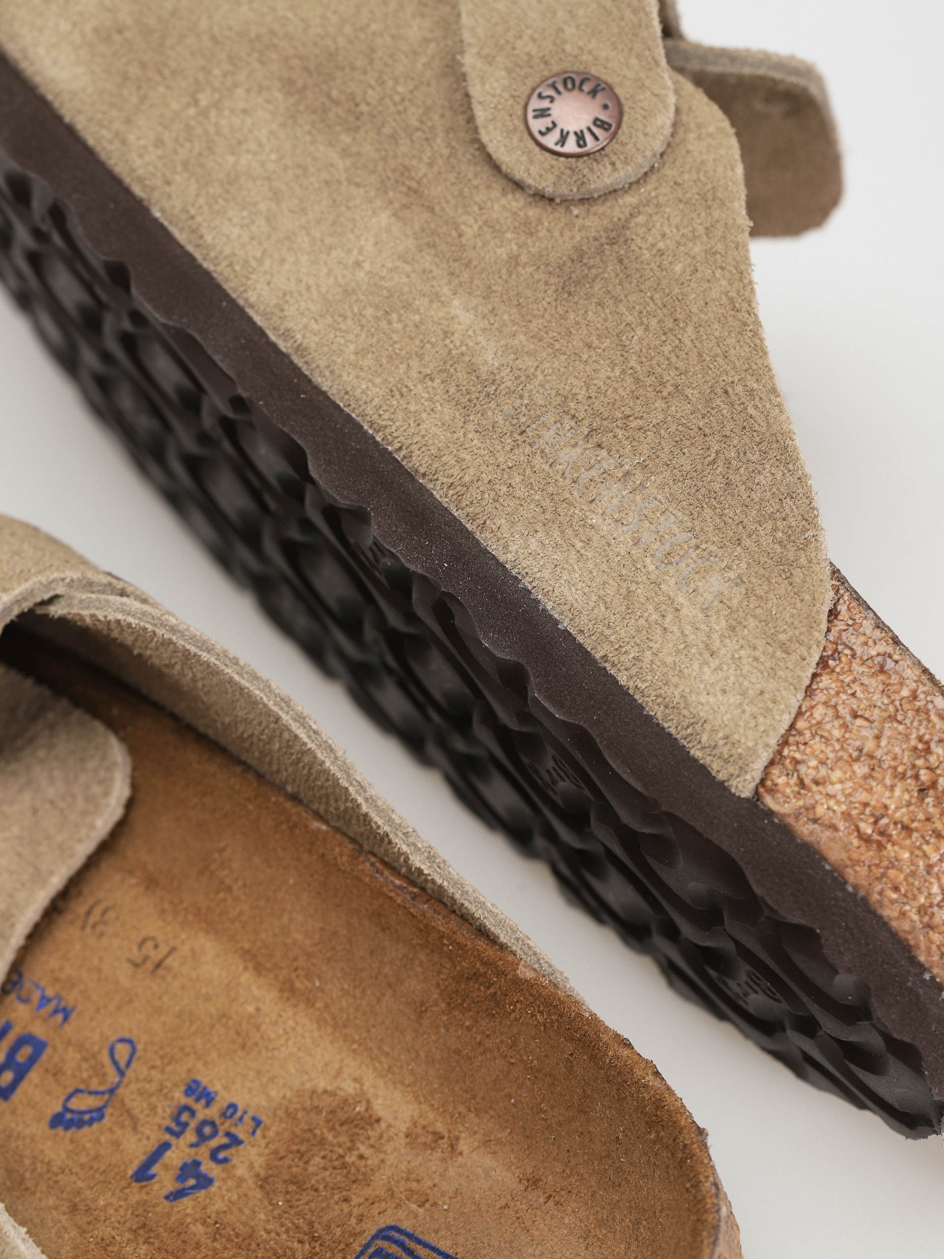 Plážovky Birkenstock Boston Suede Regular (taupe)