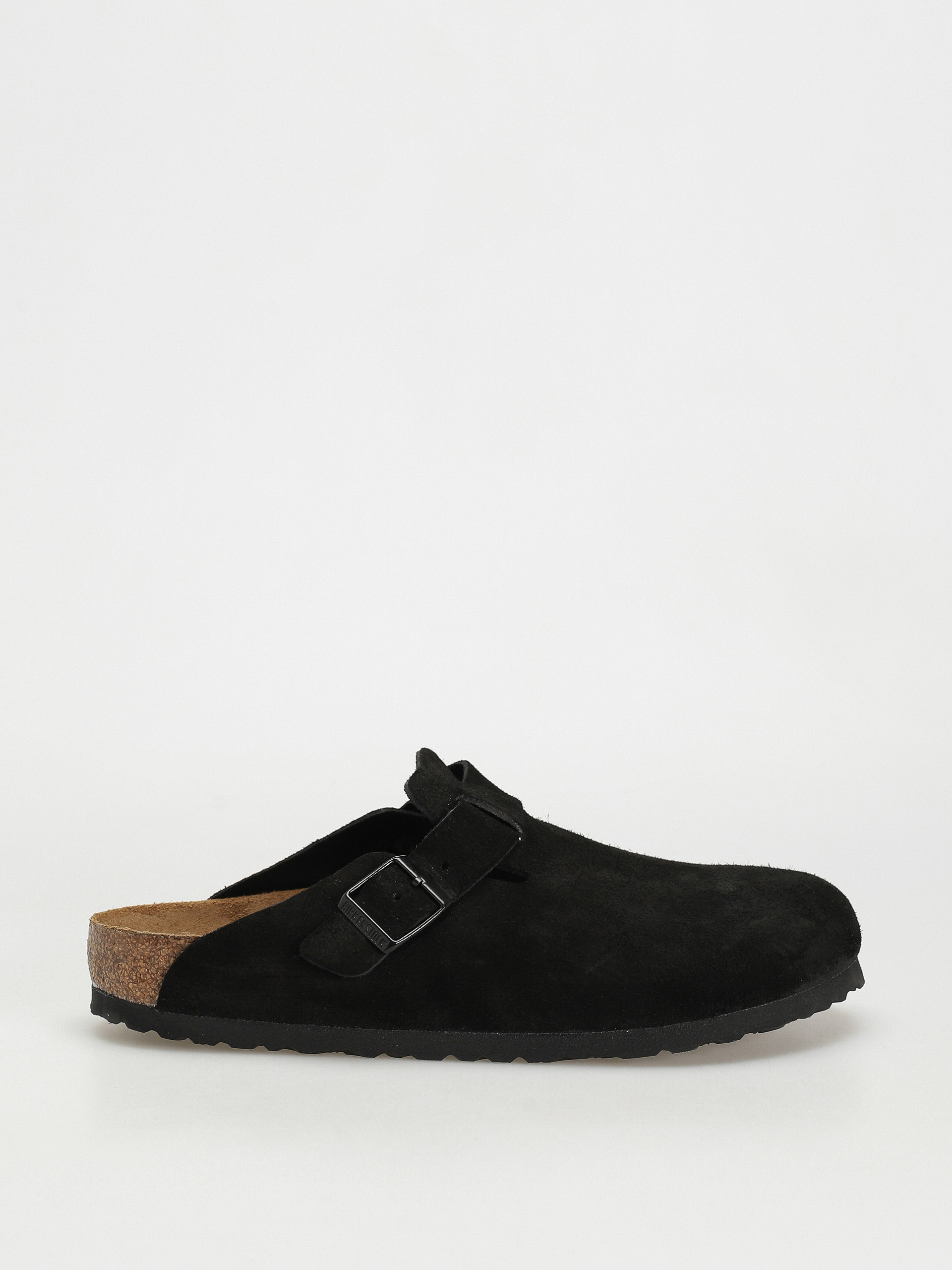 Plážovky Birkenstock Boston Suede Regular (black)