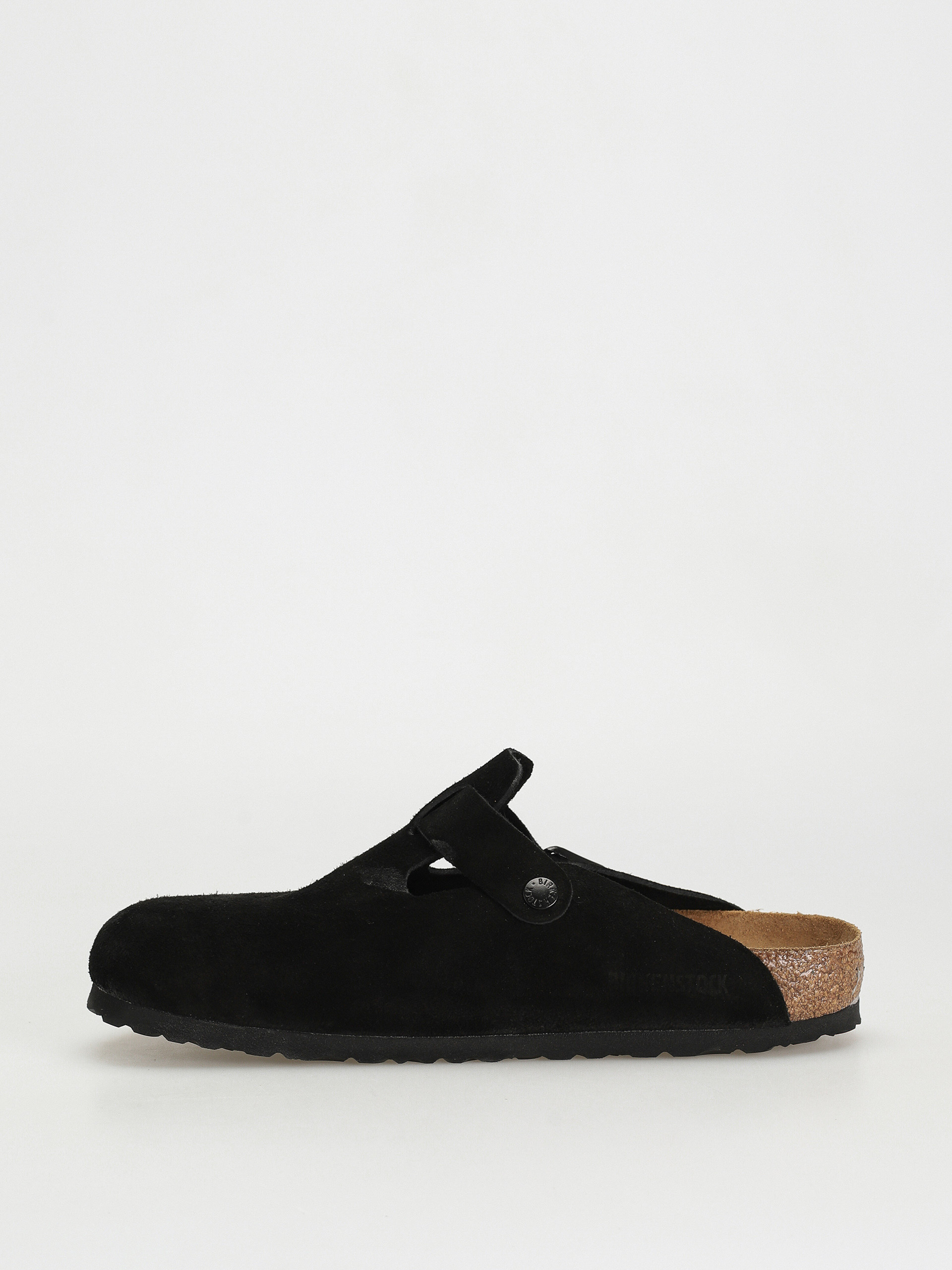 Plážovky Birkenstock Boston Suede Regular (black)