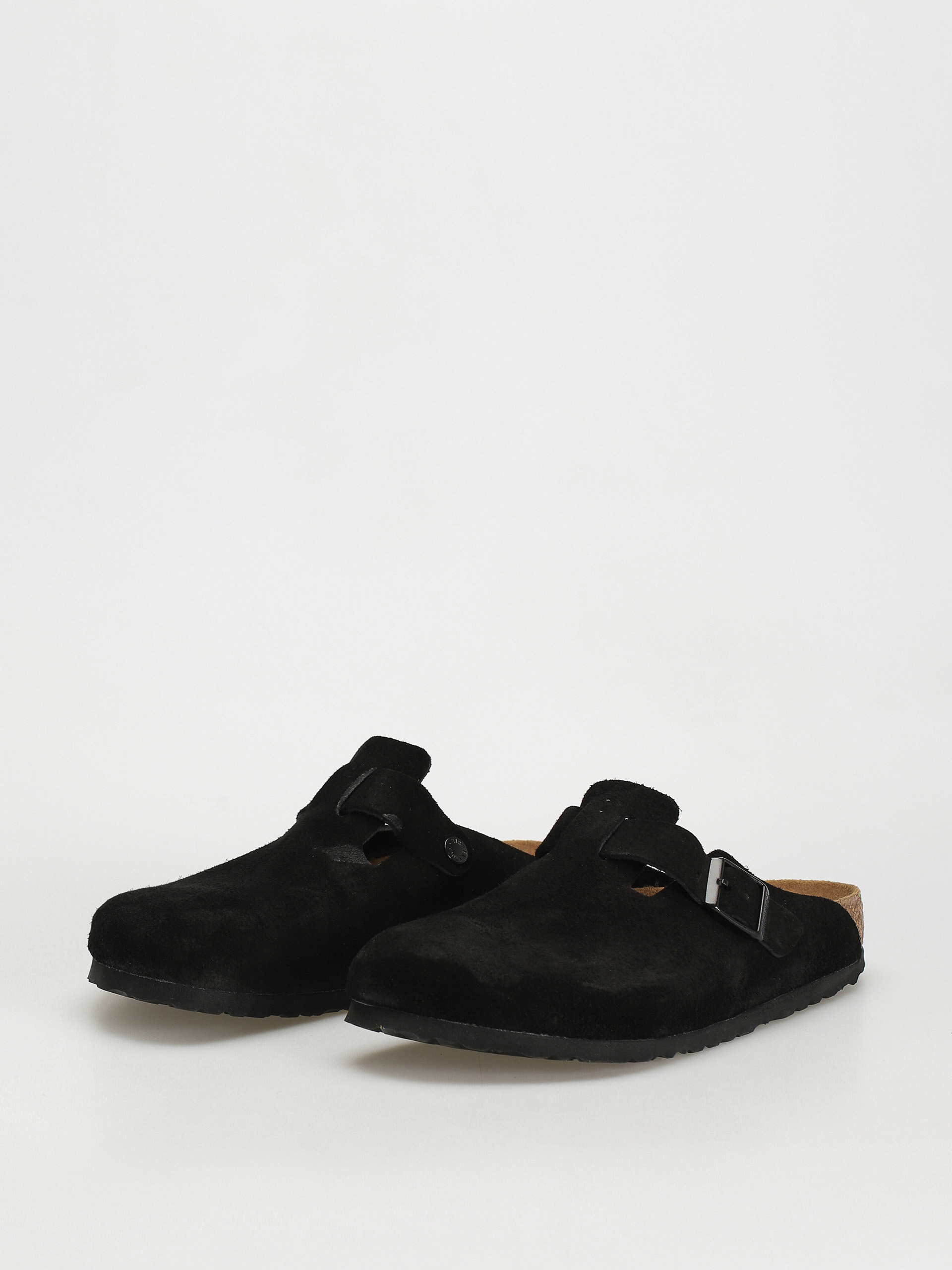 Plážovky Birkenstock Boston Suede Regular (black)