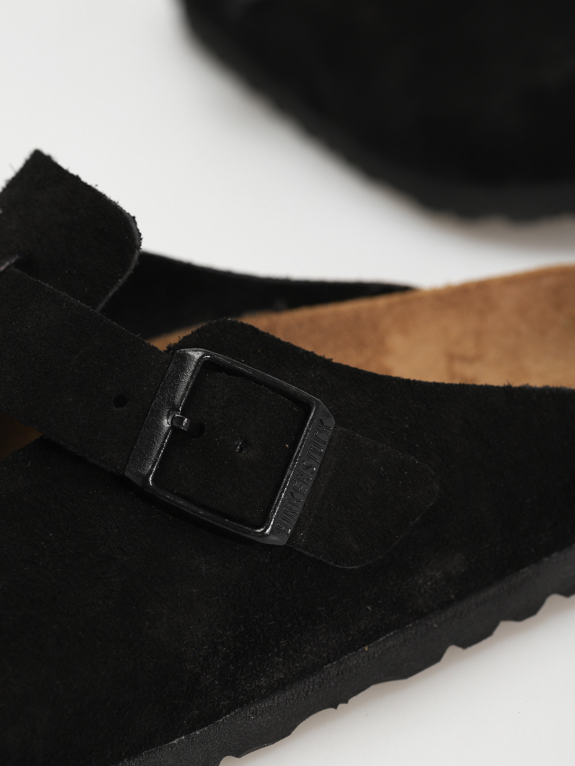 Plážovky Birkenstock Boston Suede Regular (black)