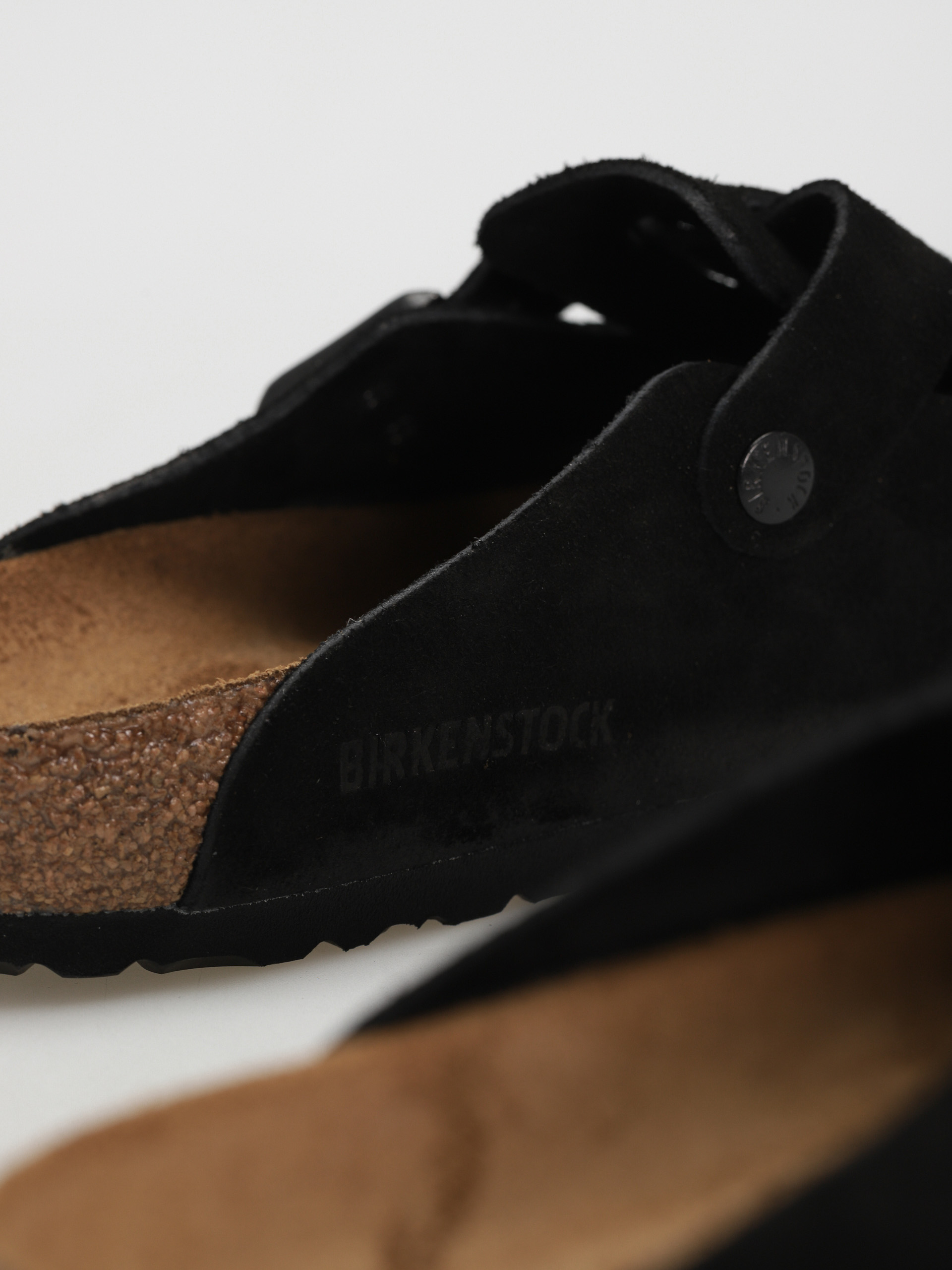 Plážovky Birkenstock Boston Suede Regular (black)