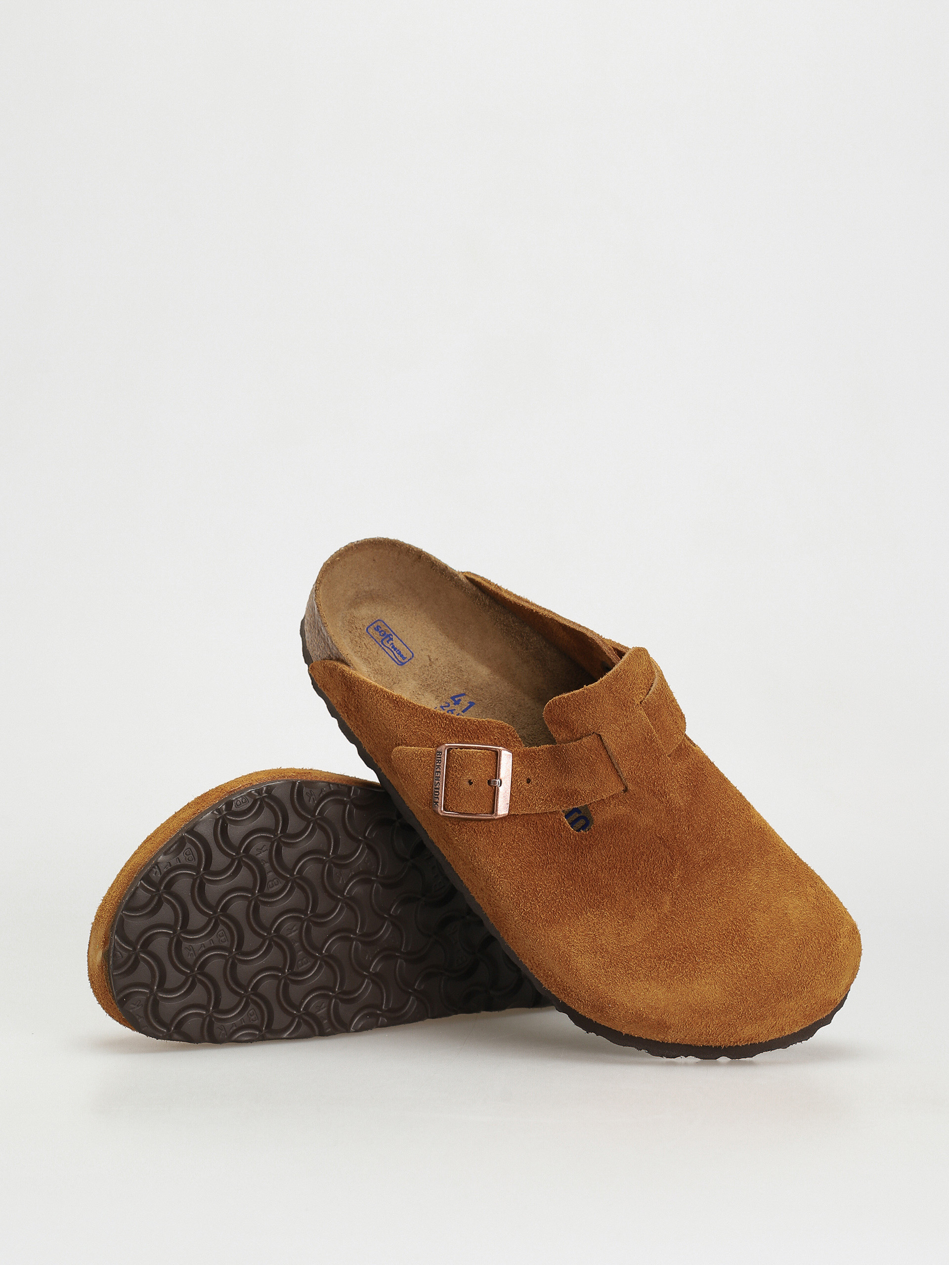Plážovky Birkenstock Boston Suede Regular (mink)