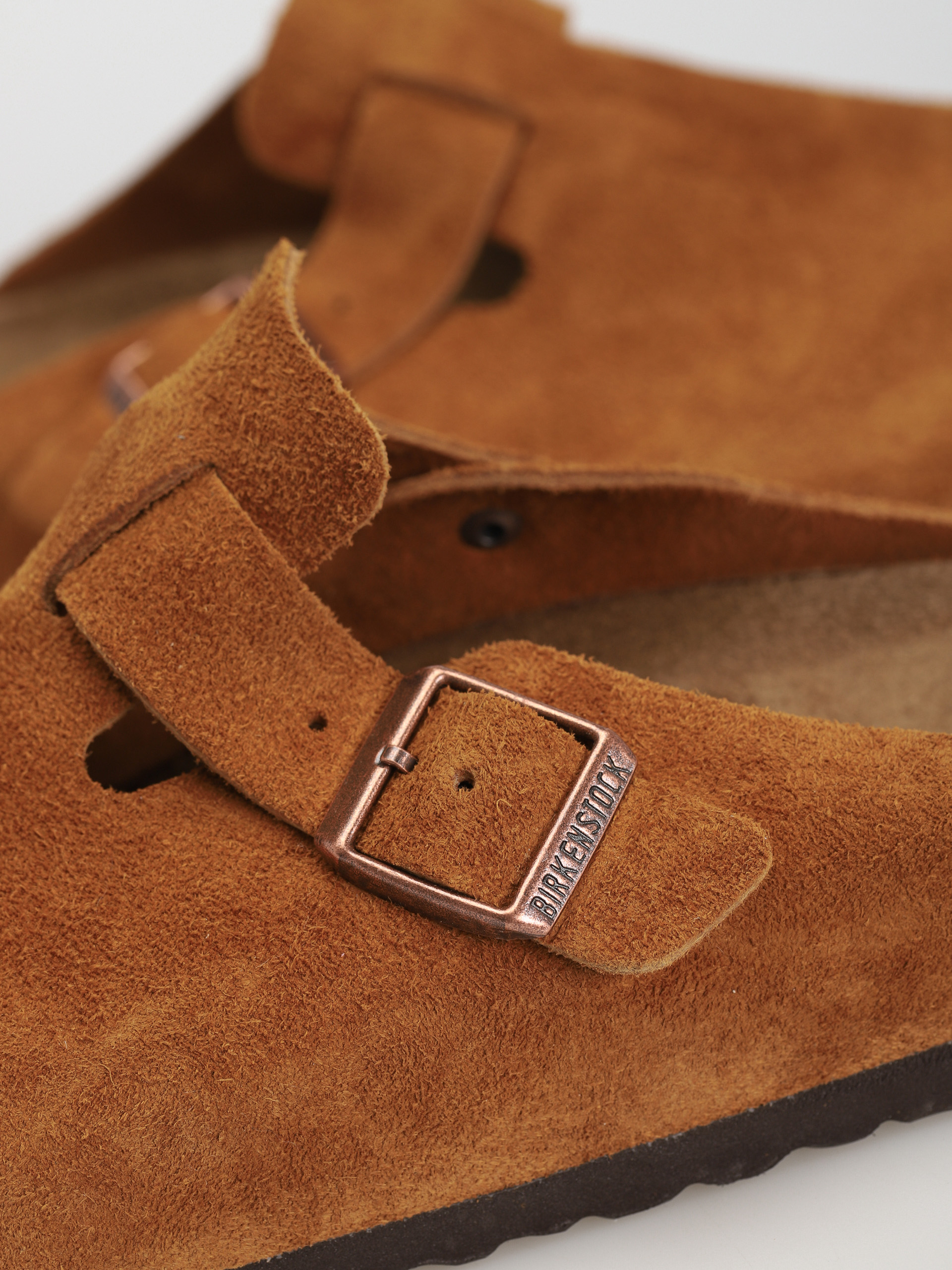 Plážovky Birkenstock Boston Suede Regular (mink)