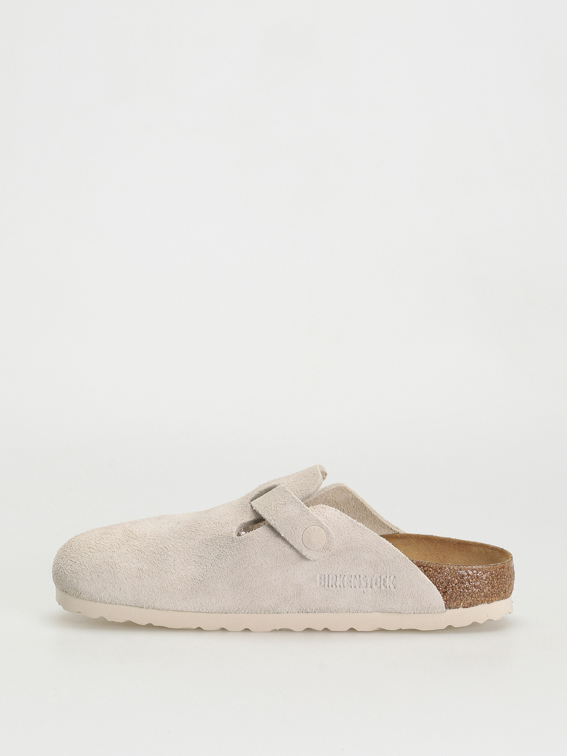 Plážovky Birkenstock Boston Suede Narrow Wmn (modern suede antique white)