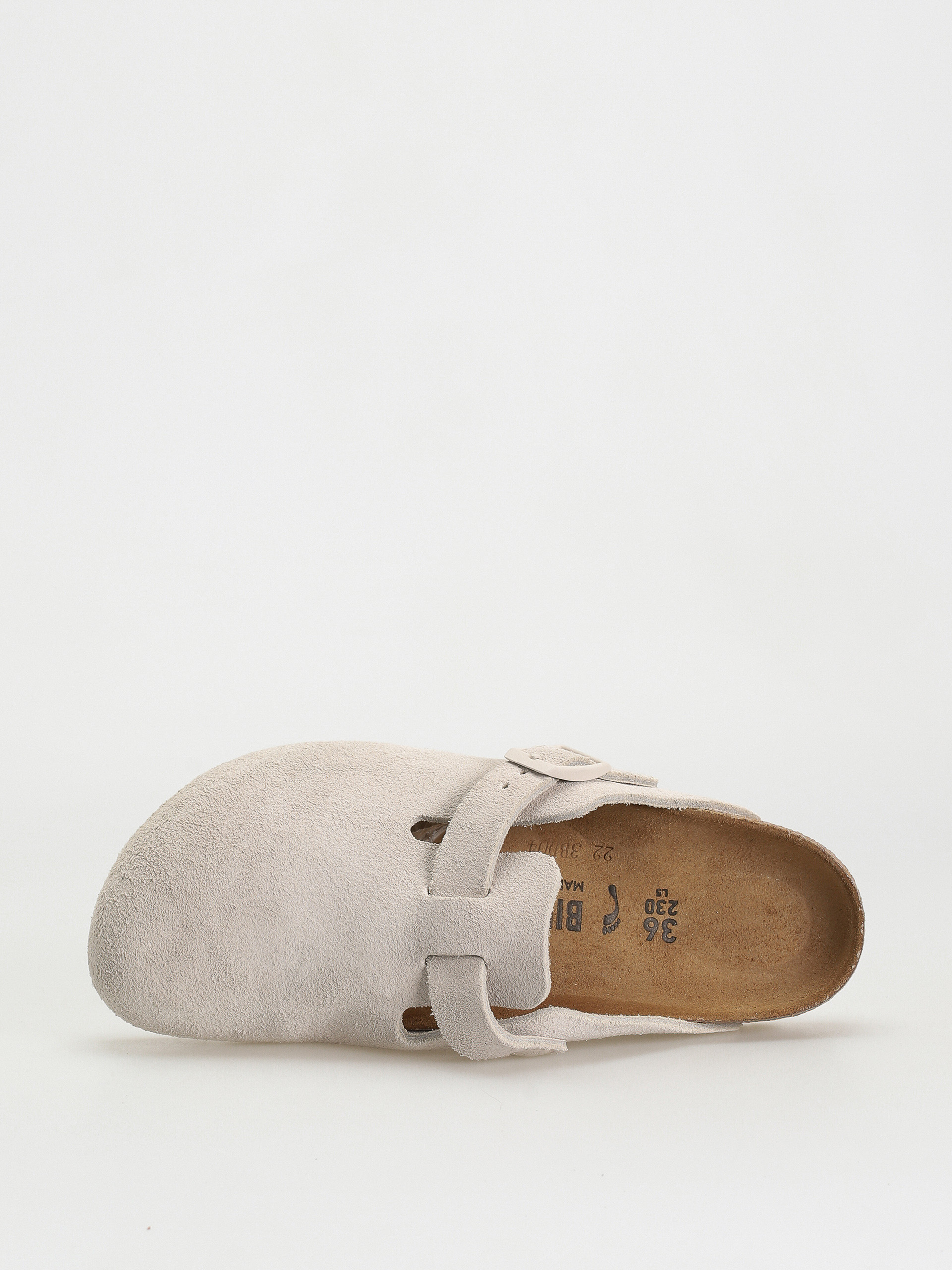 Plážovky Birkenstock Boston Suede Narrow Wmn (modern suede antique white)