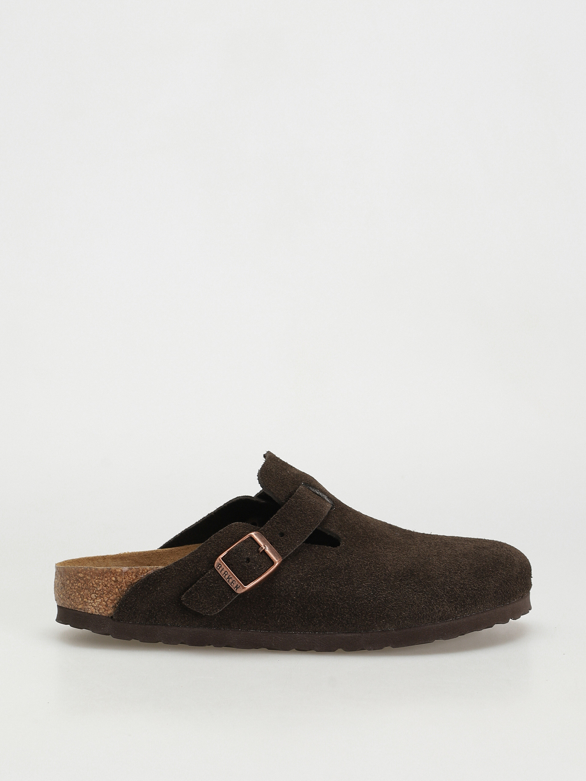 Plážovky Birkenstock Boston SFB Suede Narrow Wmn (mocha)
