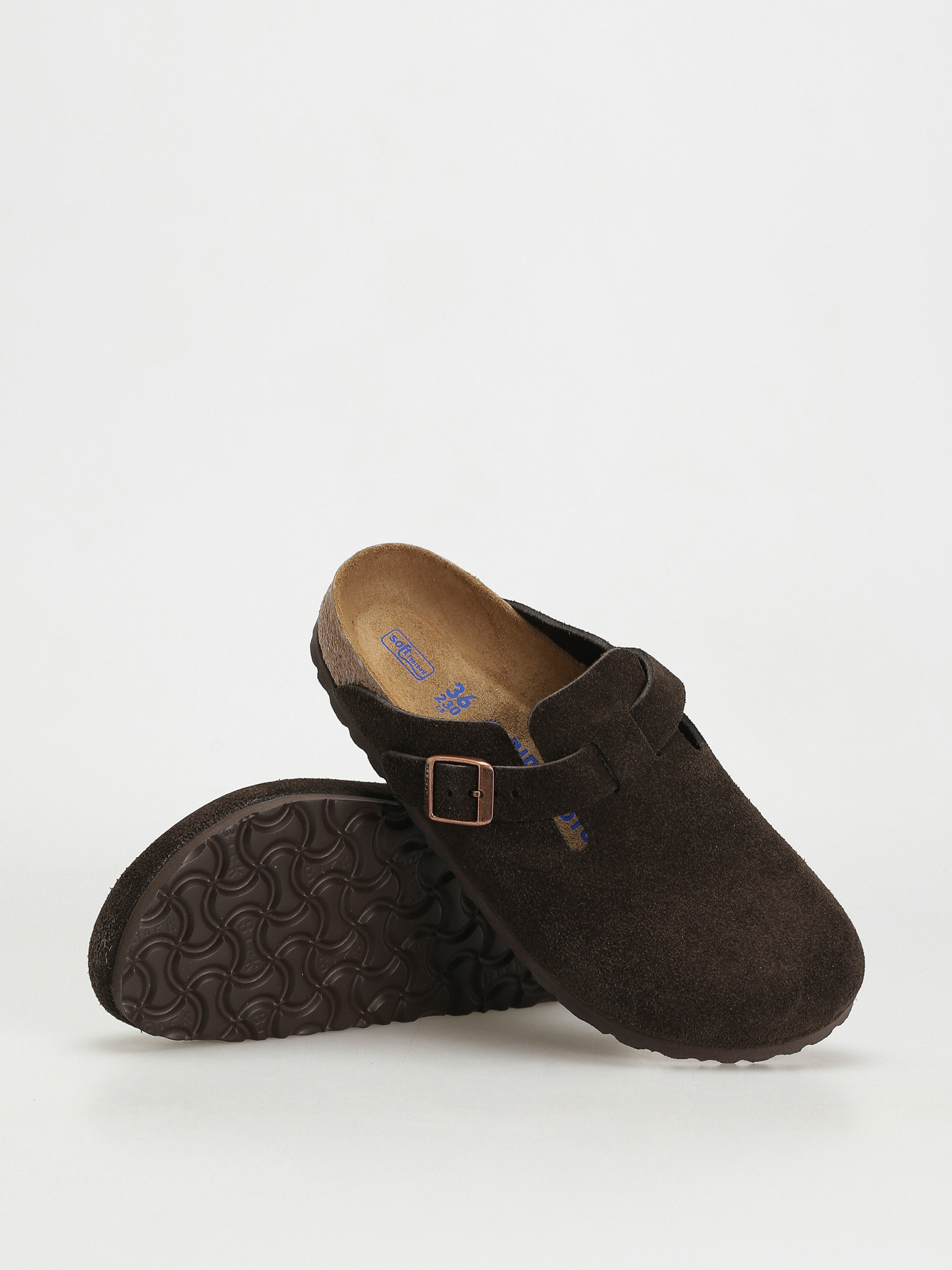 Plážovky Birkenstock Boston SFB Suede Narrow Wmn (mocha)