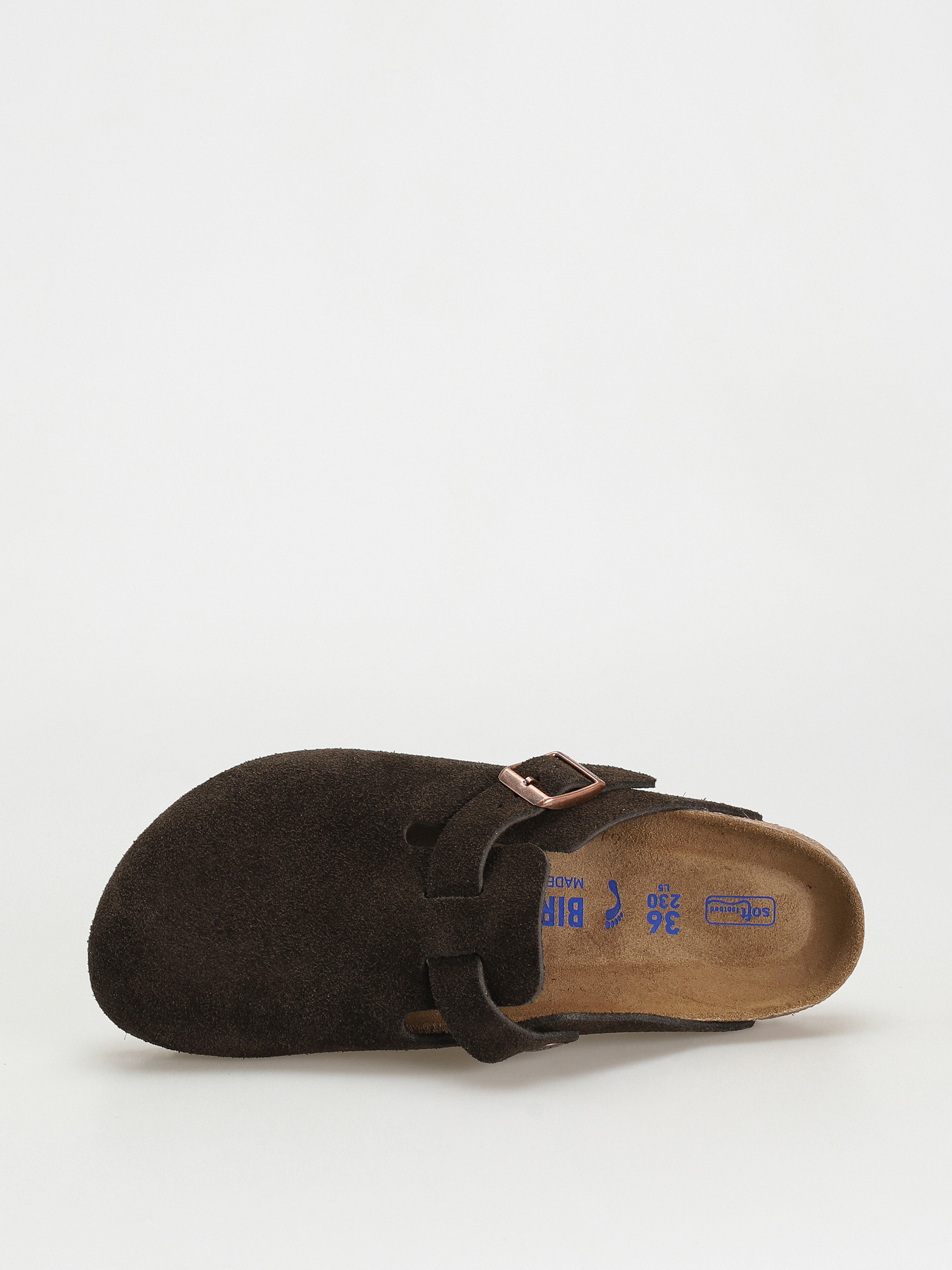 Plážovky Birkenstock Boston SFB Suede Narrow Wmn (mocha)