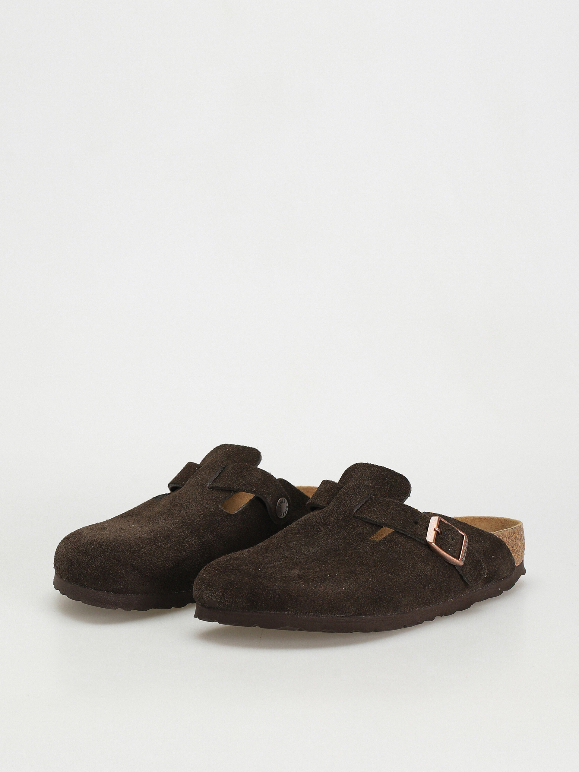 Plážovky Birkenstock Boston SFB Suede Narrow Wmn (mocha)
