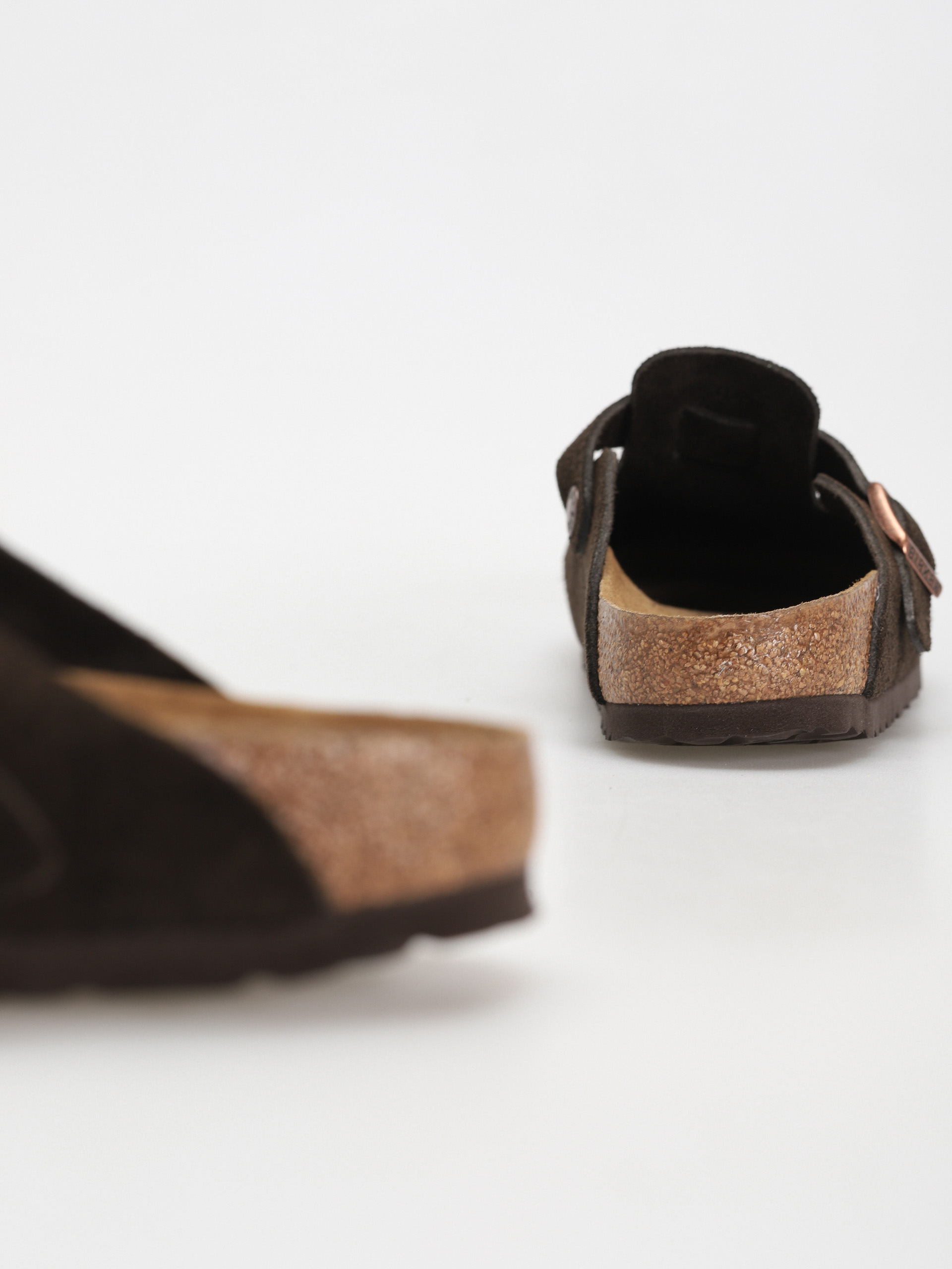 Plážovky Birkenstock Boston SFB Suede Narrow Wmn (mocha)
