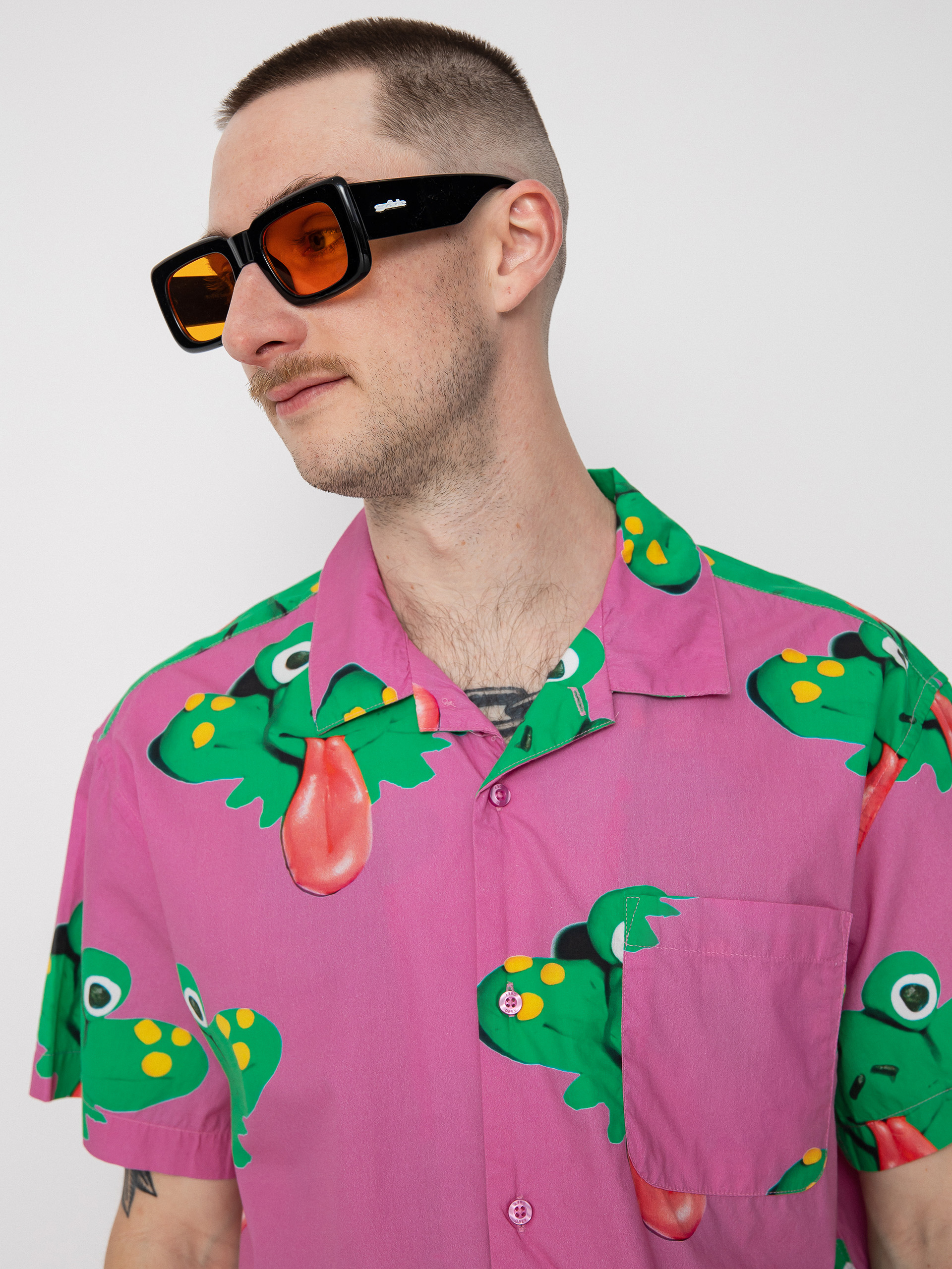 Košile OBEY Frogman (wild rose multi)