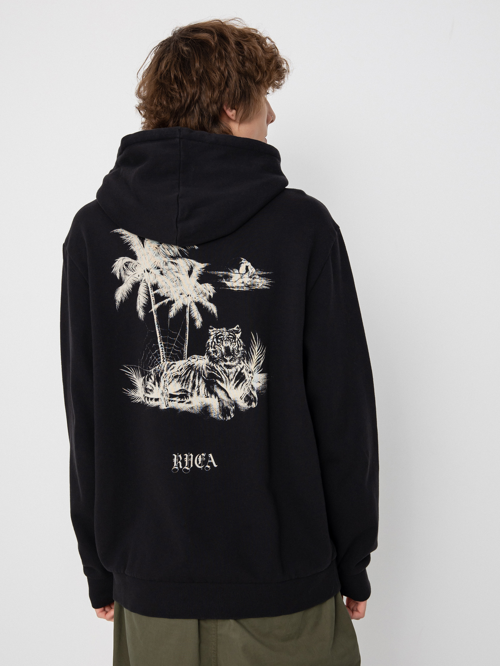 Mikina s kapucí RVCA Beach Tiger HD (black)