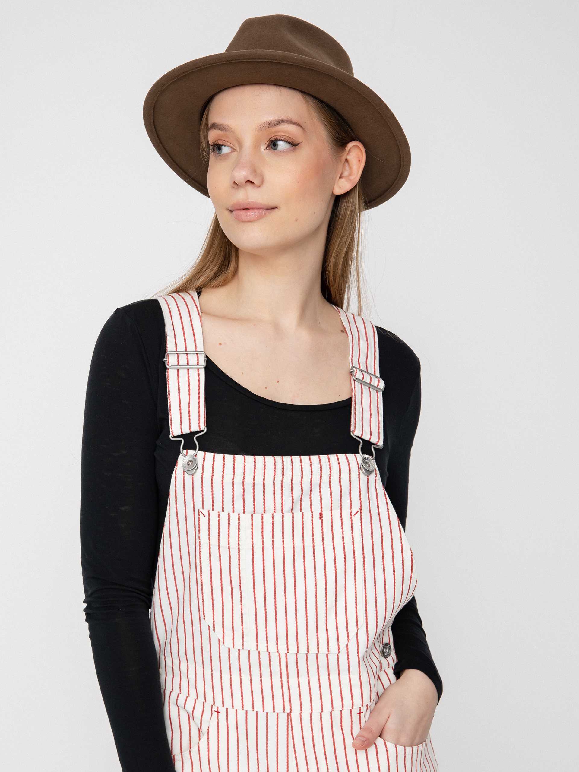 Kalhoty Brixton Costa Overall Wmn (aloha red)