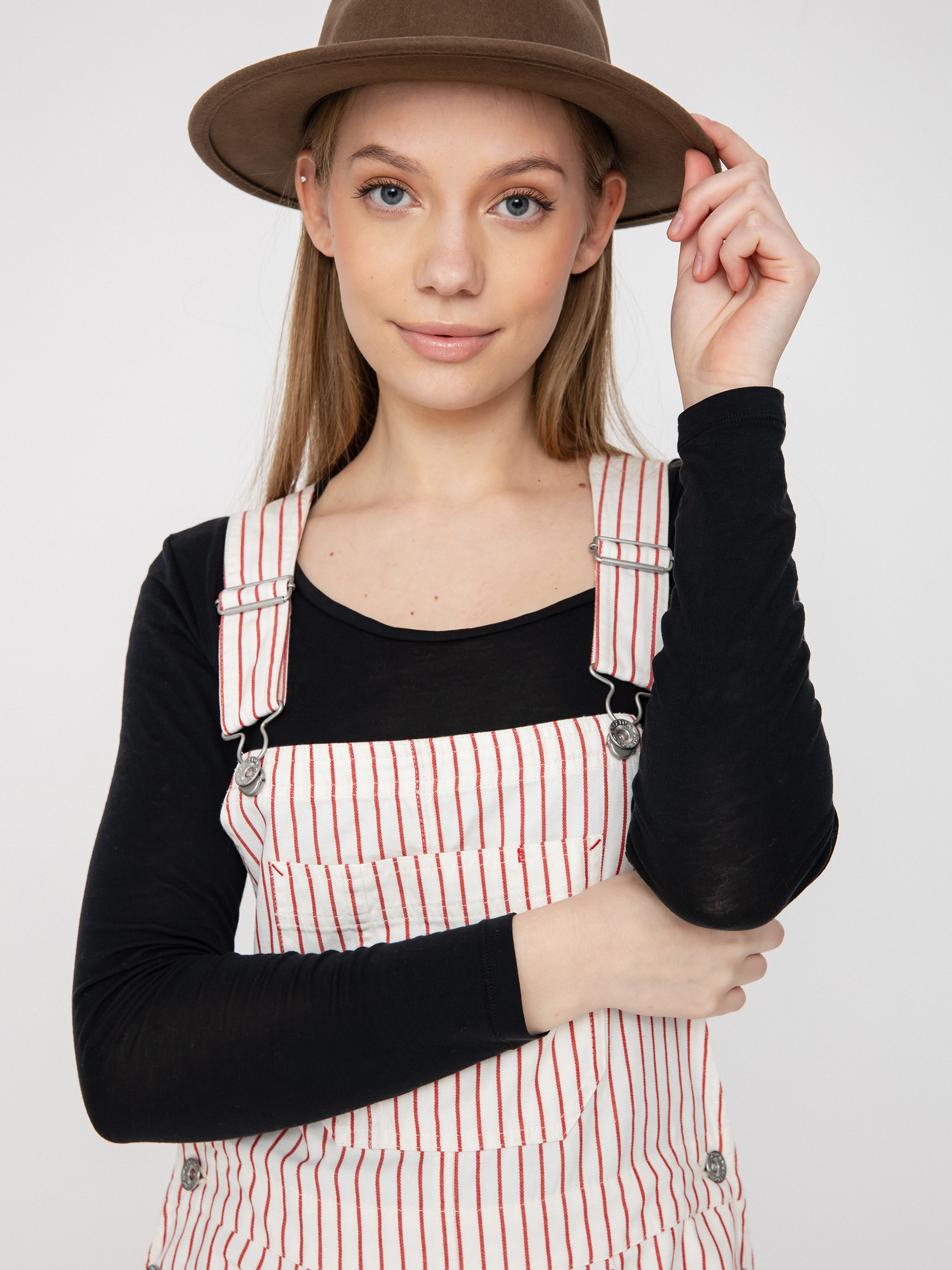 Kalhoty Brixton Costa Overall Wmn (aloha red)