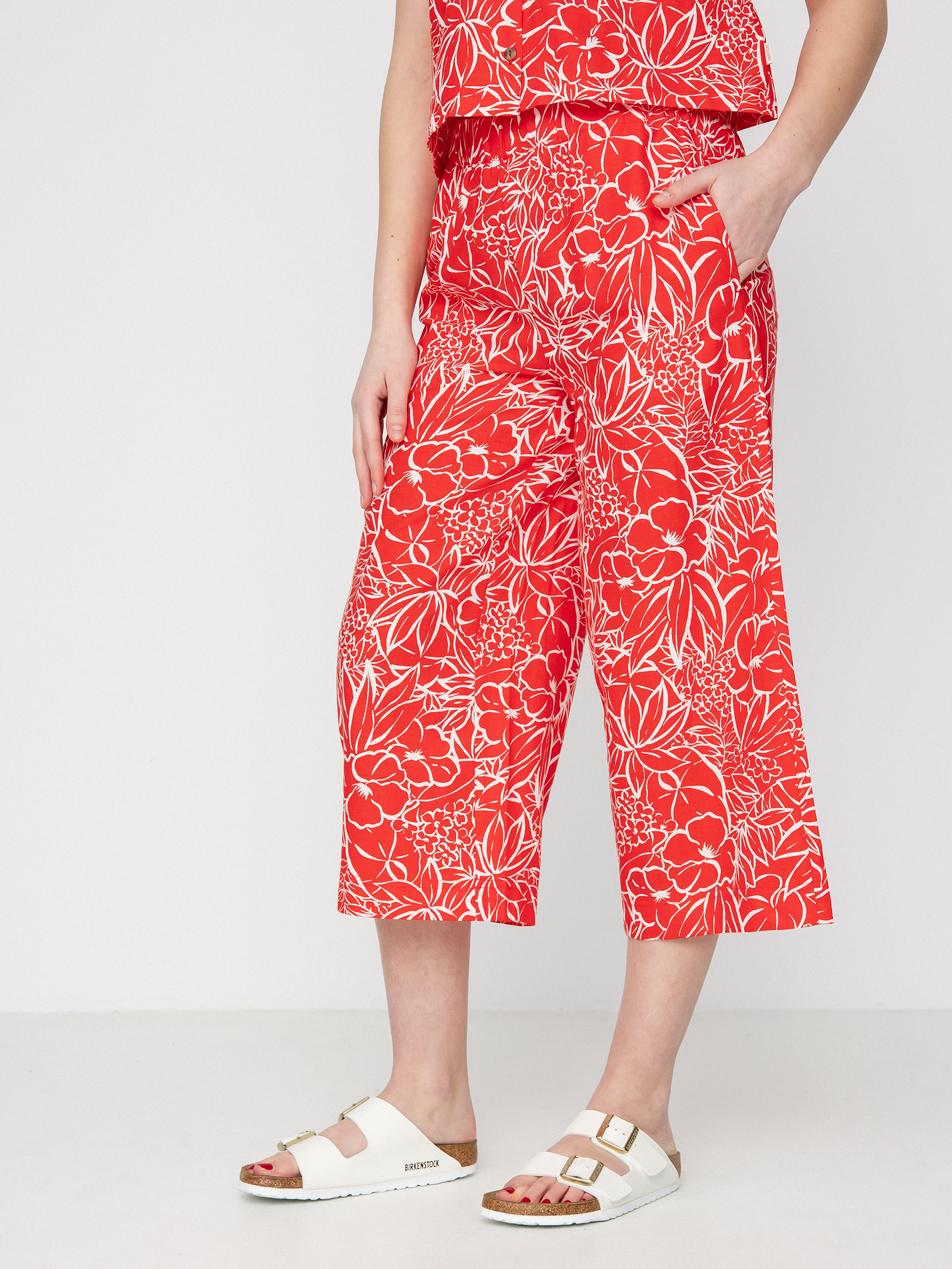 Kalhoty Brixton Indo Linen Wide Leg Wmn (aloha red)