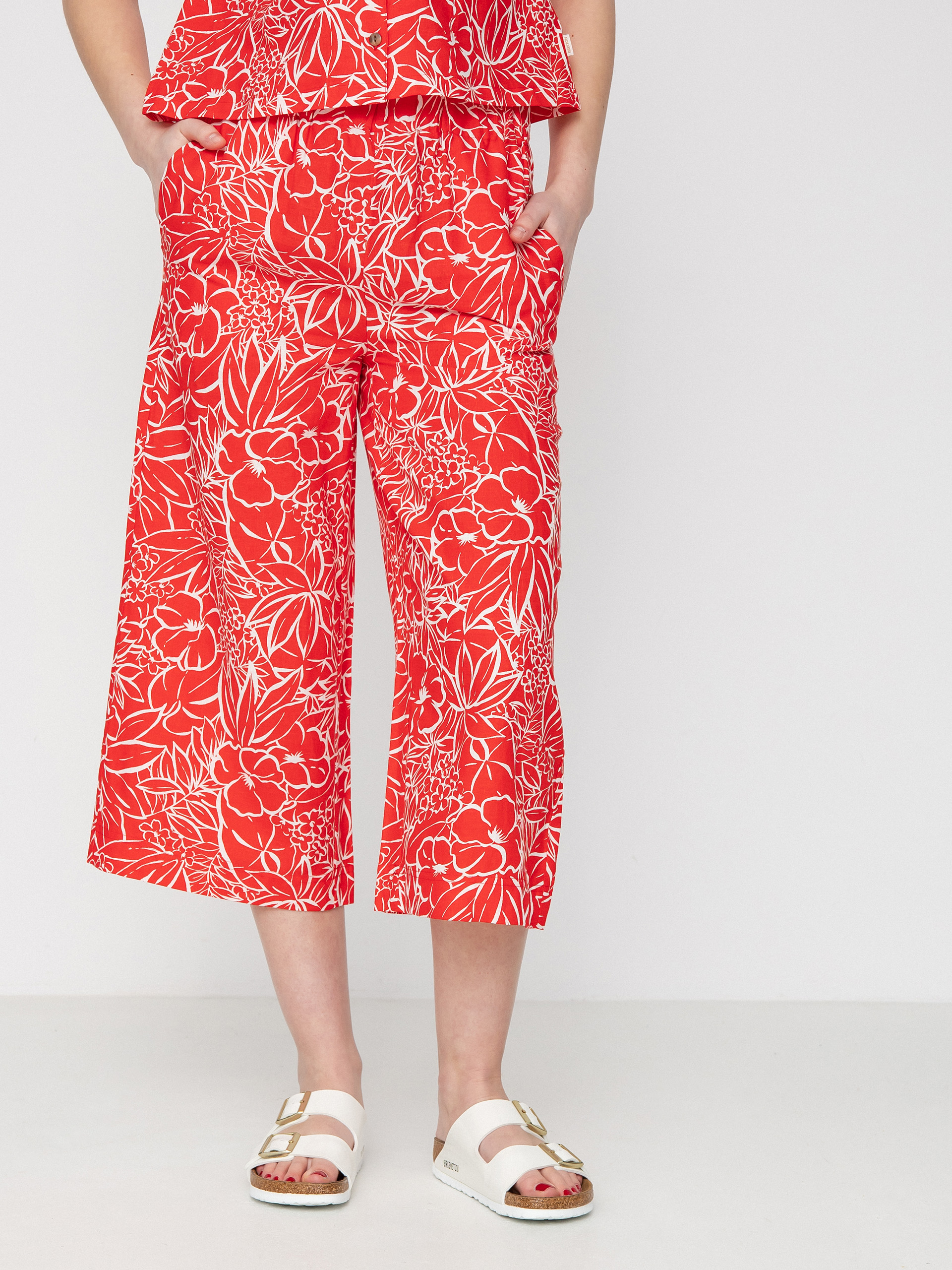 Kalhoty Brixton Indo Linen Wide Leg Wmn (aloha red)