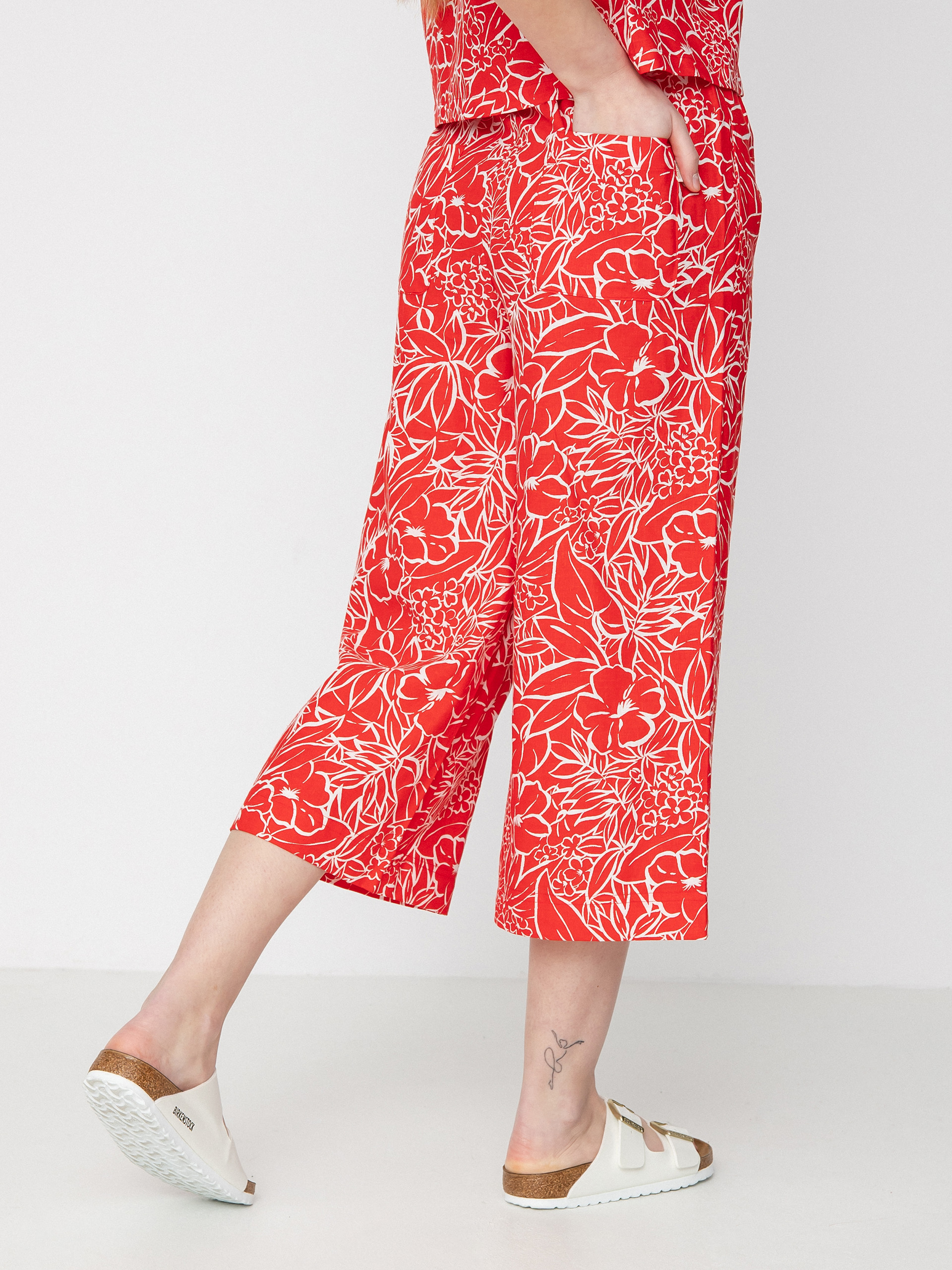 Kalhoty Brixton Indo Linen Wide Leg Wmn (aloha red)