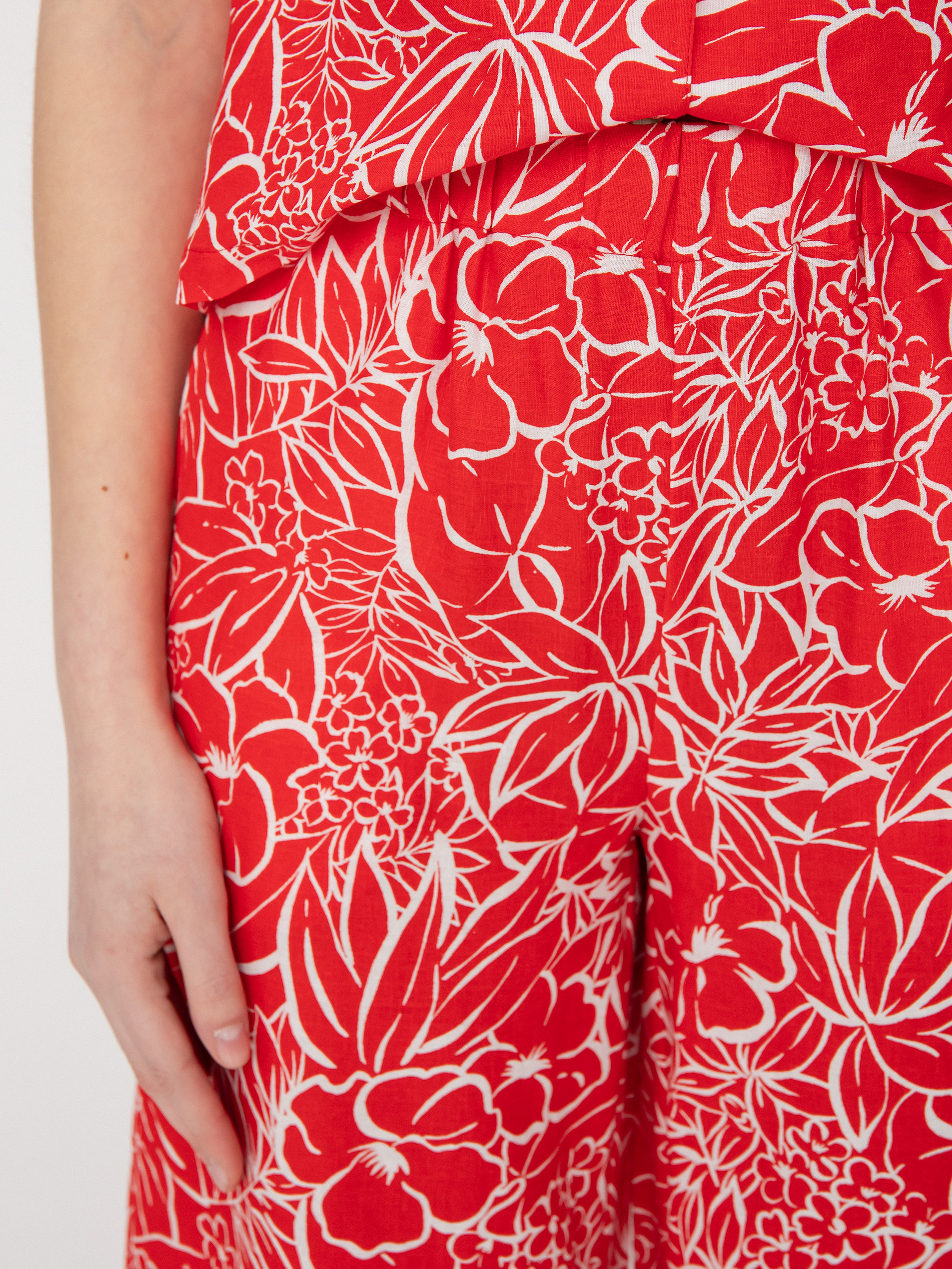 Kalhoty Brixton Indo Linen Wide Leg Wmn (aloha red)